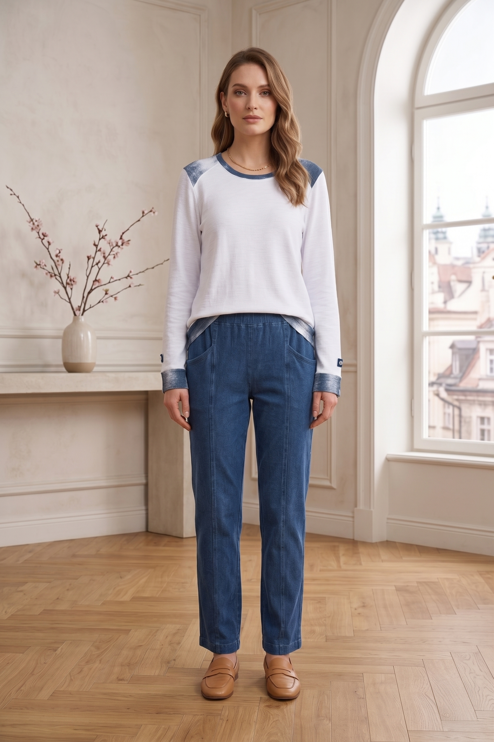 Wholesale Style #8302 | L/S Color Block Pullover - 100% Cotton Slub French Terry