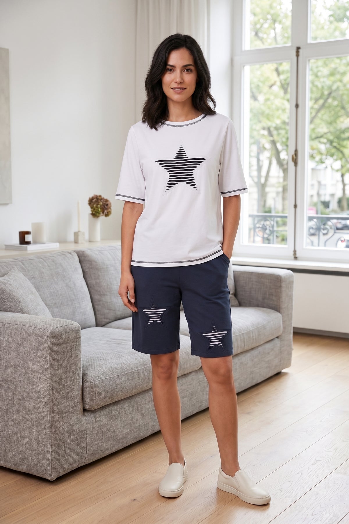 #FT74 Star Applique Shorts