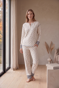 PJ72B | Women's Bow & Stripe Cotton Jersey Pajama Set