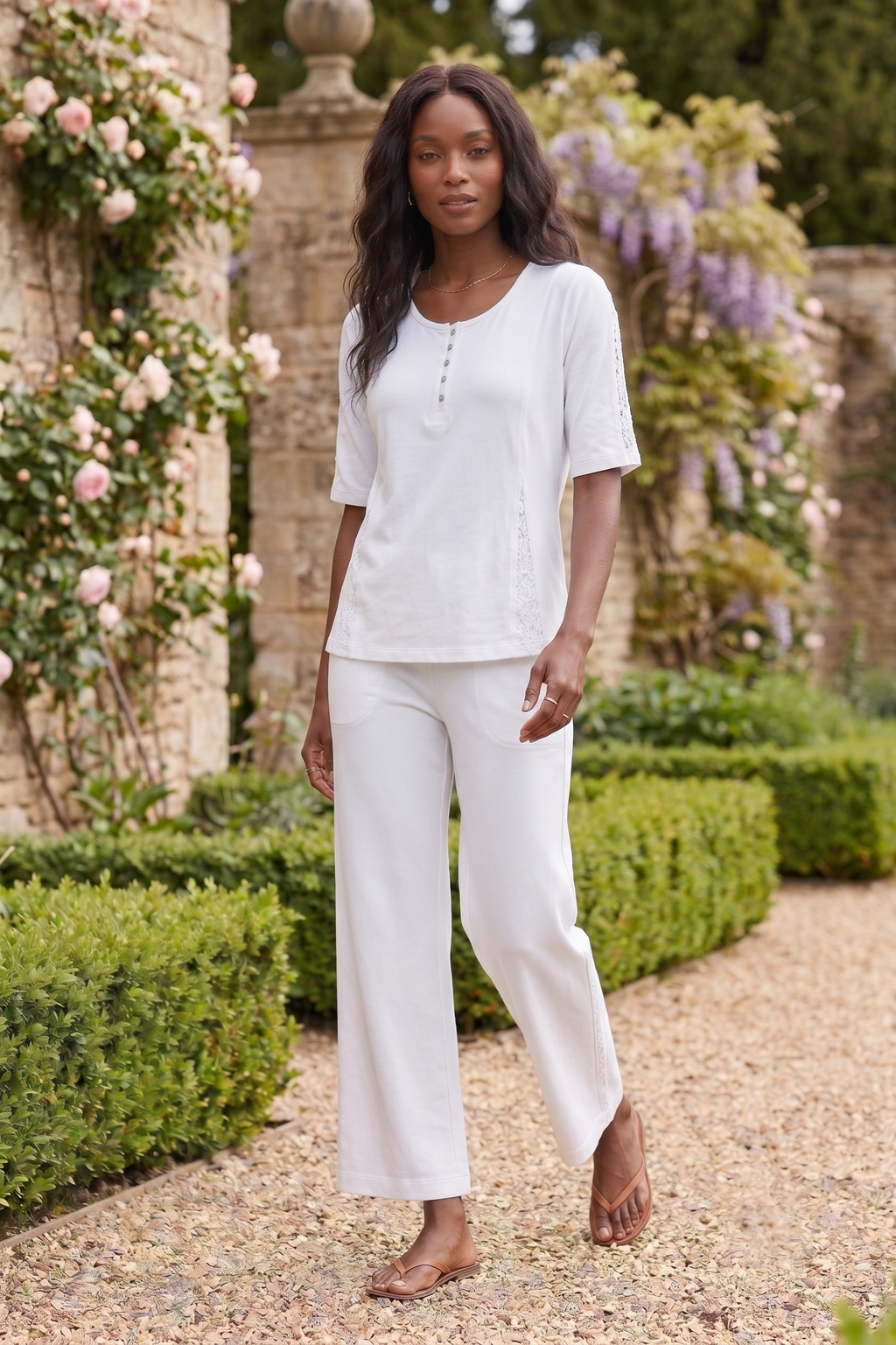 #FT55 | Lace Trim Capri