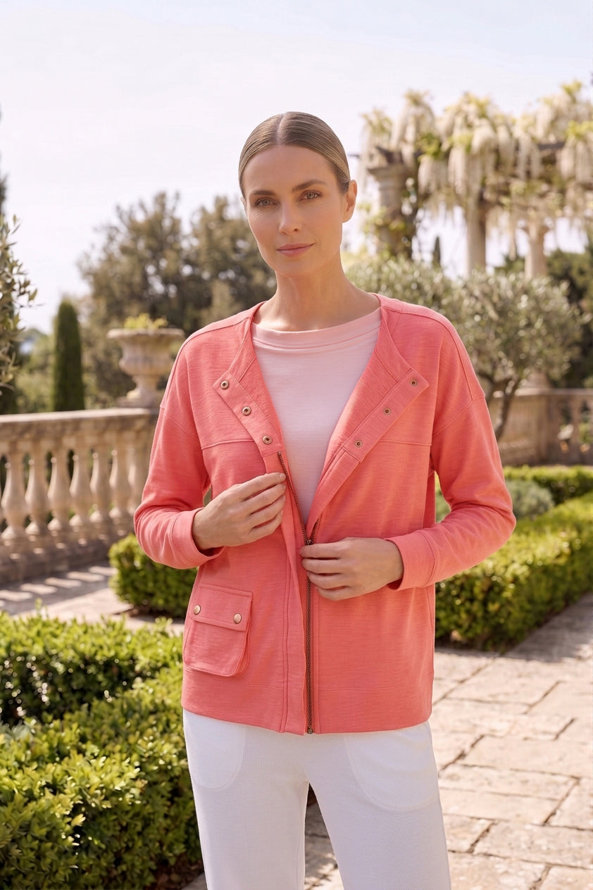 #FT01 Bracelet Slv. Comfy Zip-Up Jacket | Wild Palms Collection (Wholesale Pre-Pack)