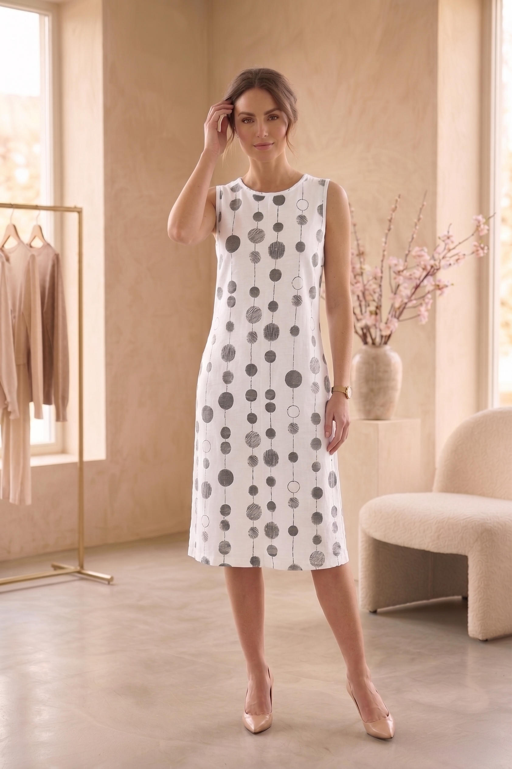 Wholesale Style #2701: Dotted Sun Dress | 100% Cotton Slub Jersey