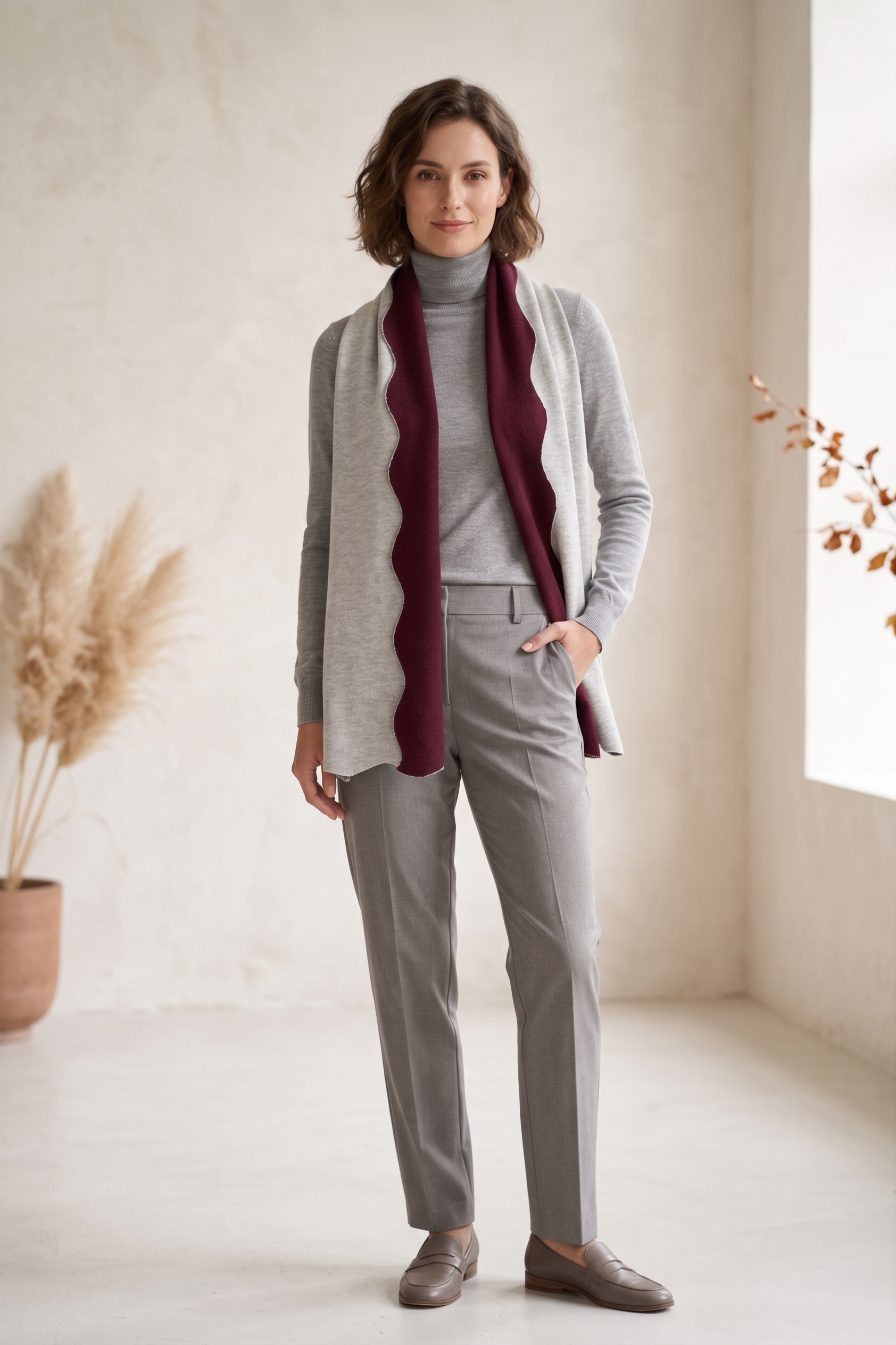 Double Face Scallop Scarf & Travel Wrap – SF02