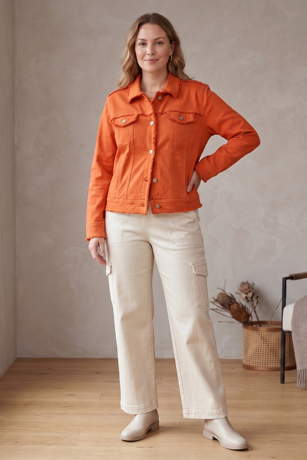Product Title The #D48 Fringe-Edge Stretch Denim Jacket — Comfort Meets Bohemian Edge