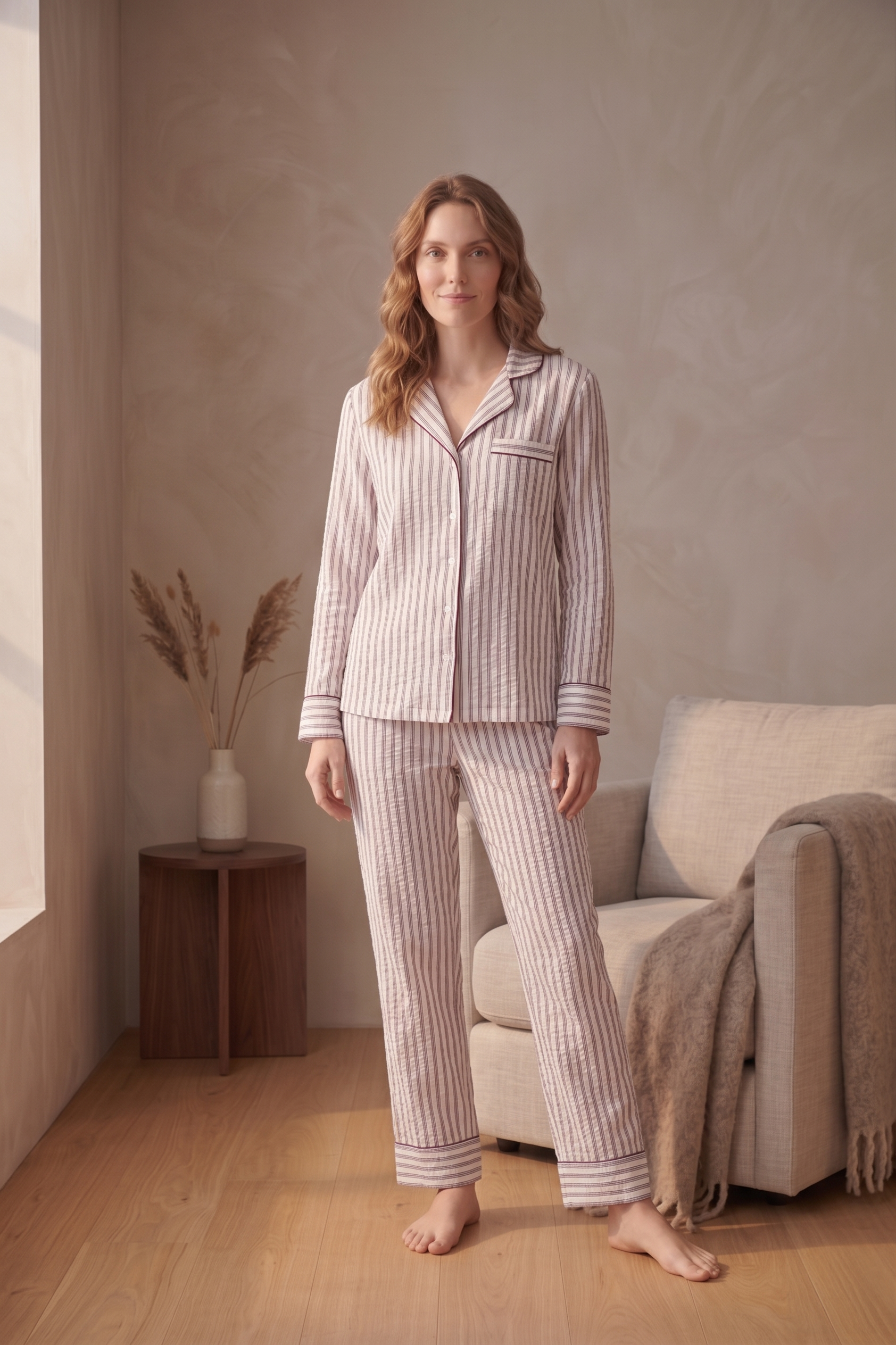 PJ73 Luxe Stripe Pajama Set | Premium Cotton Stretch French Terry