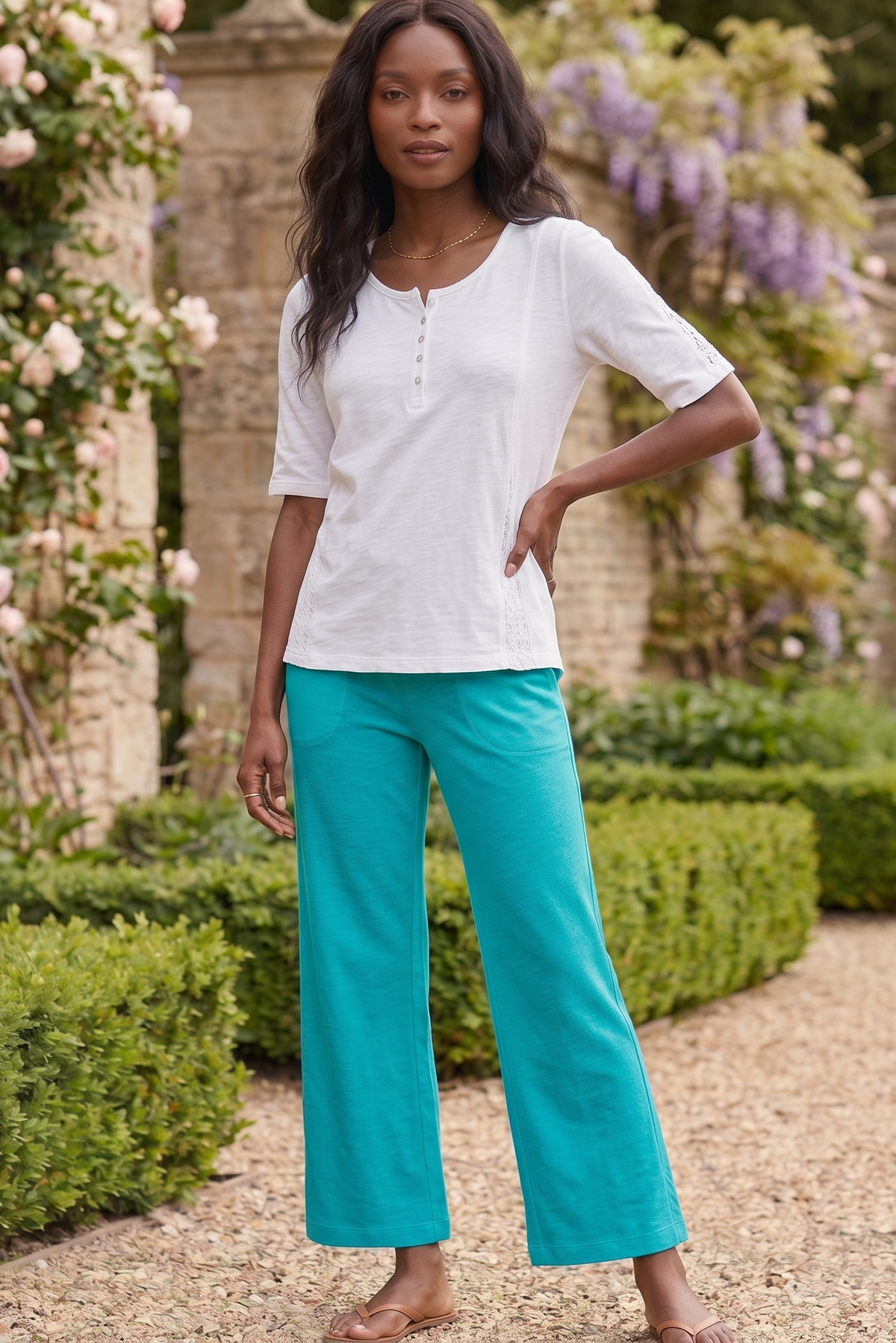 #FT55 | Lace Trim Capri