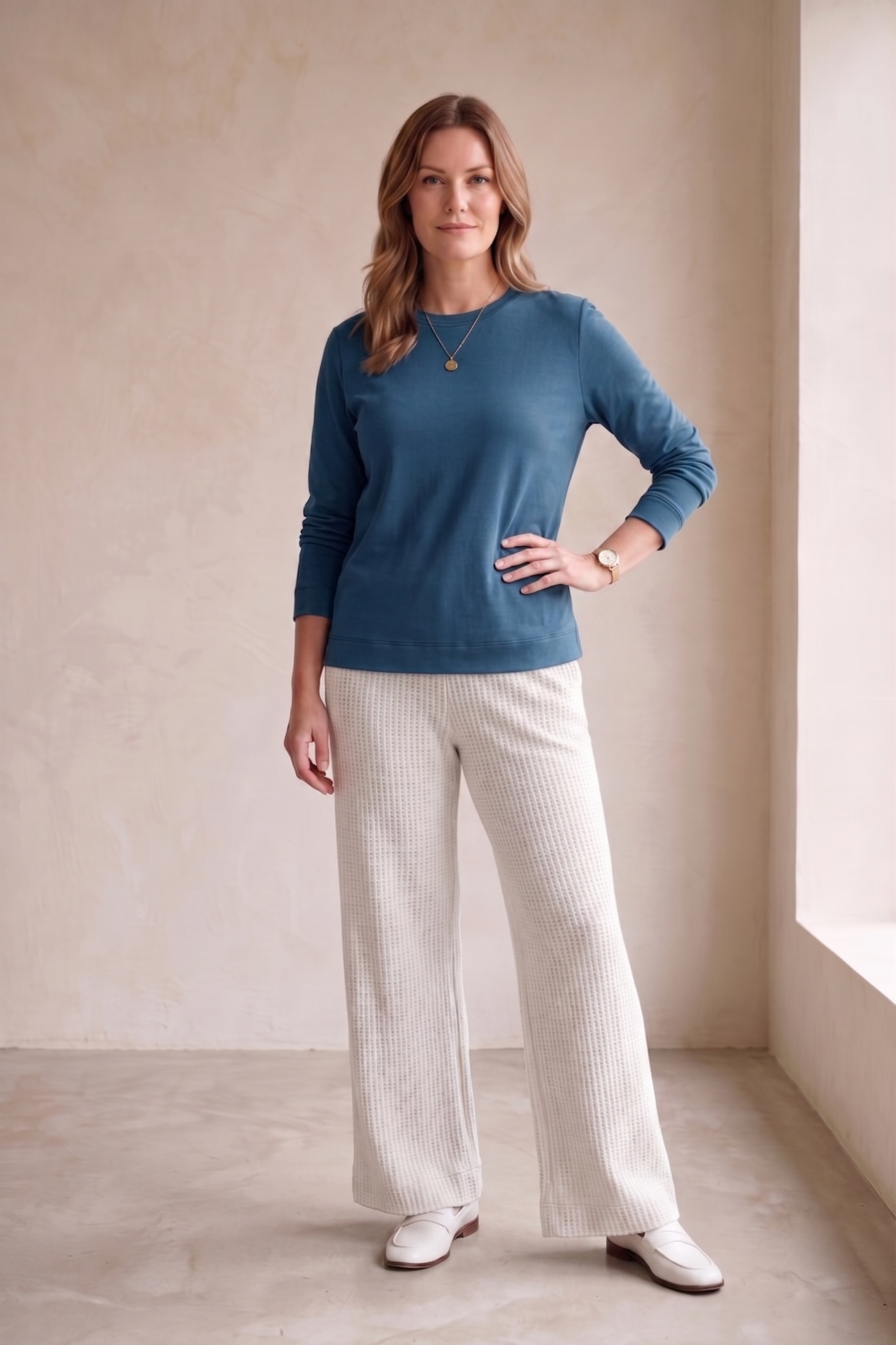 #705 Essential L/S Crew Neck Top in 100% Cotton Jersey