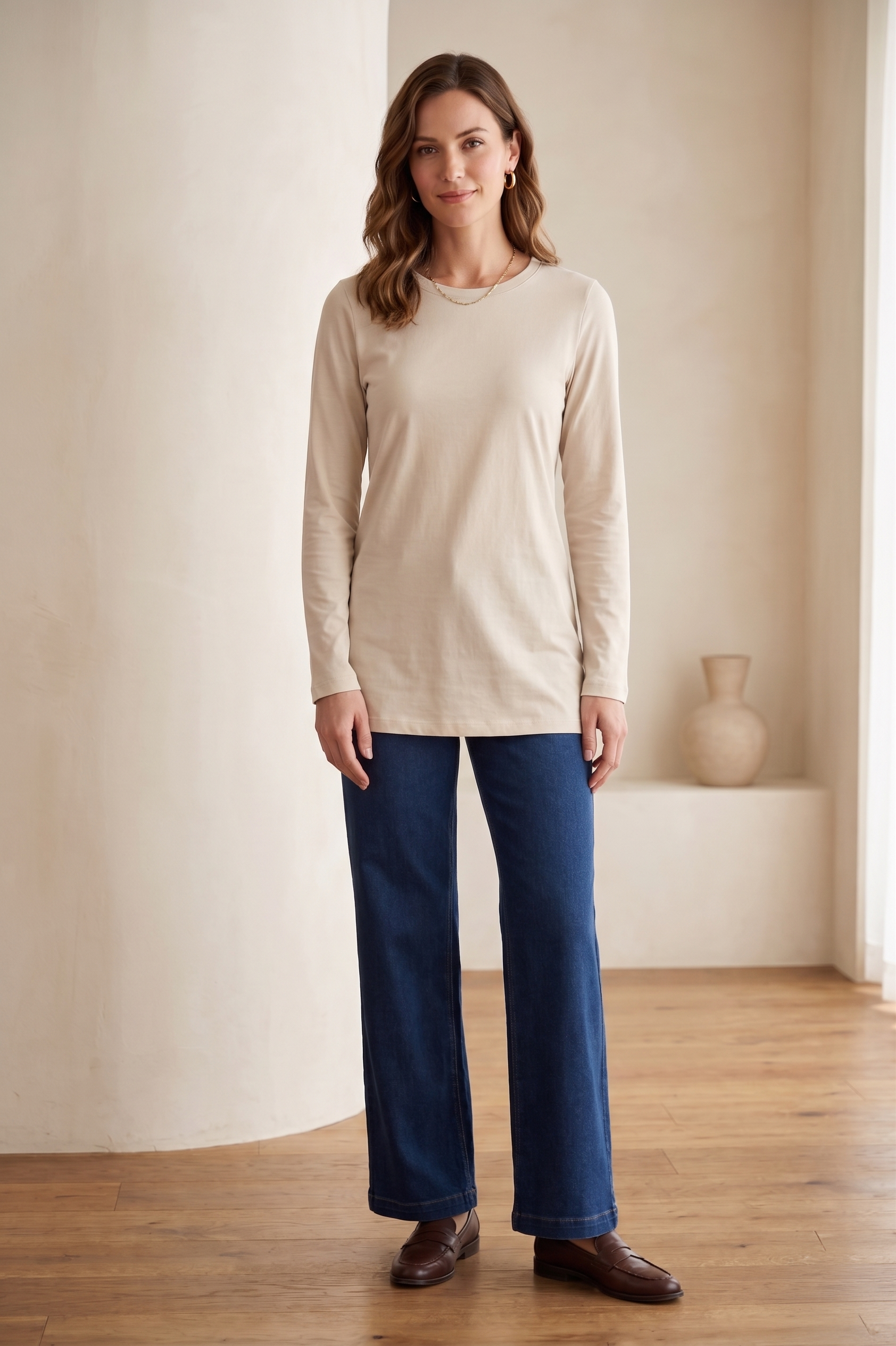 #705 Premium L/S Crew Neck Top | Jersey Knit Collection