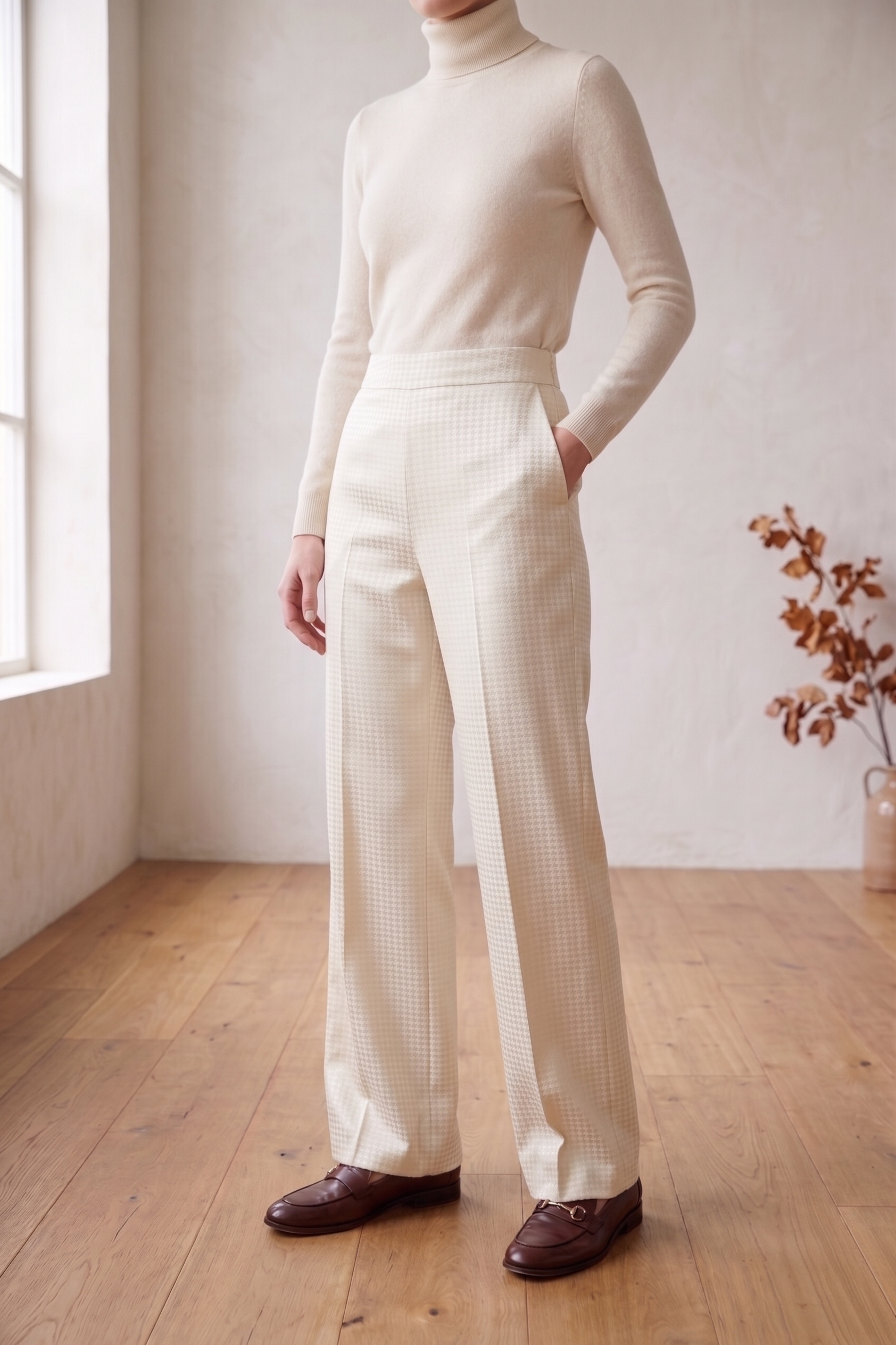 Premium Waffle Knit Wide Leg Pants | Wholesale Style #W09
