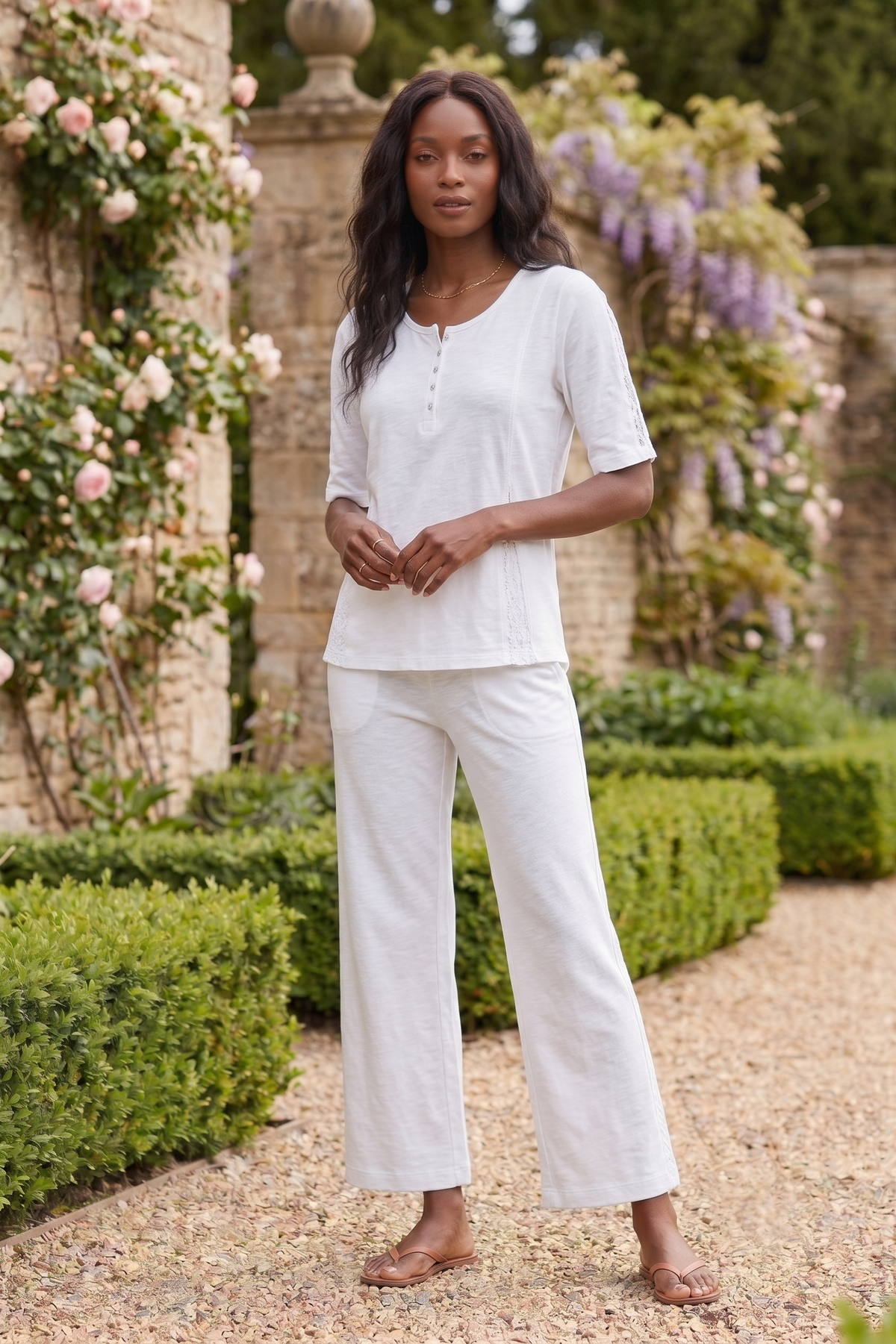 #FT55 | Lace Trim Capri