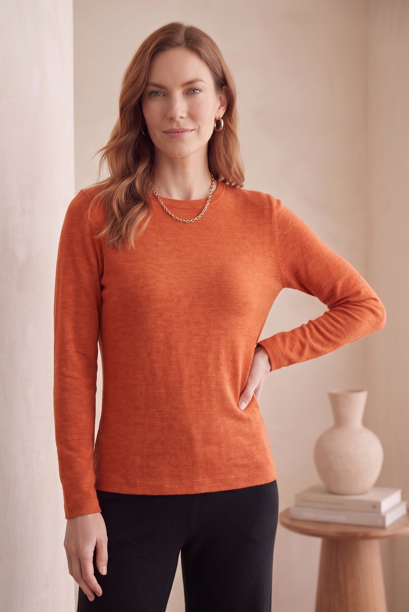 #705 Premium L/S Crew Neck Top | Jersey Knit Collection