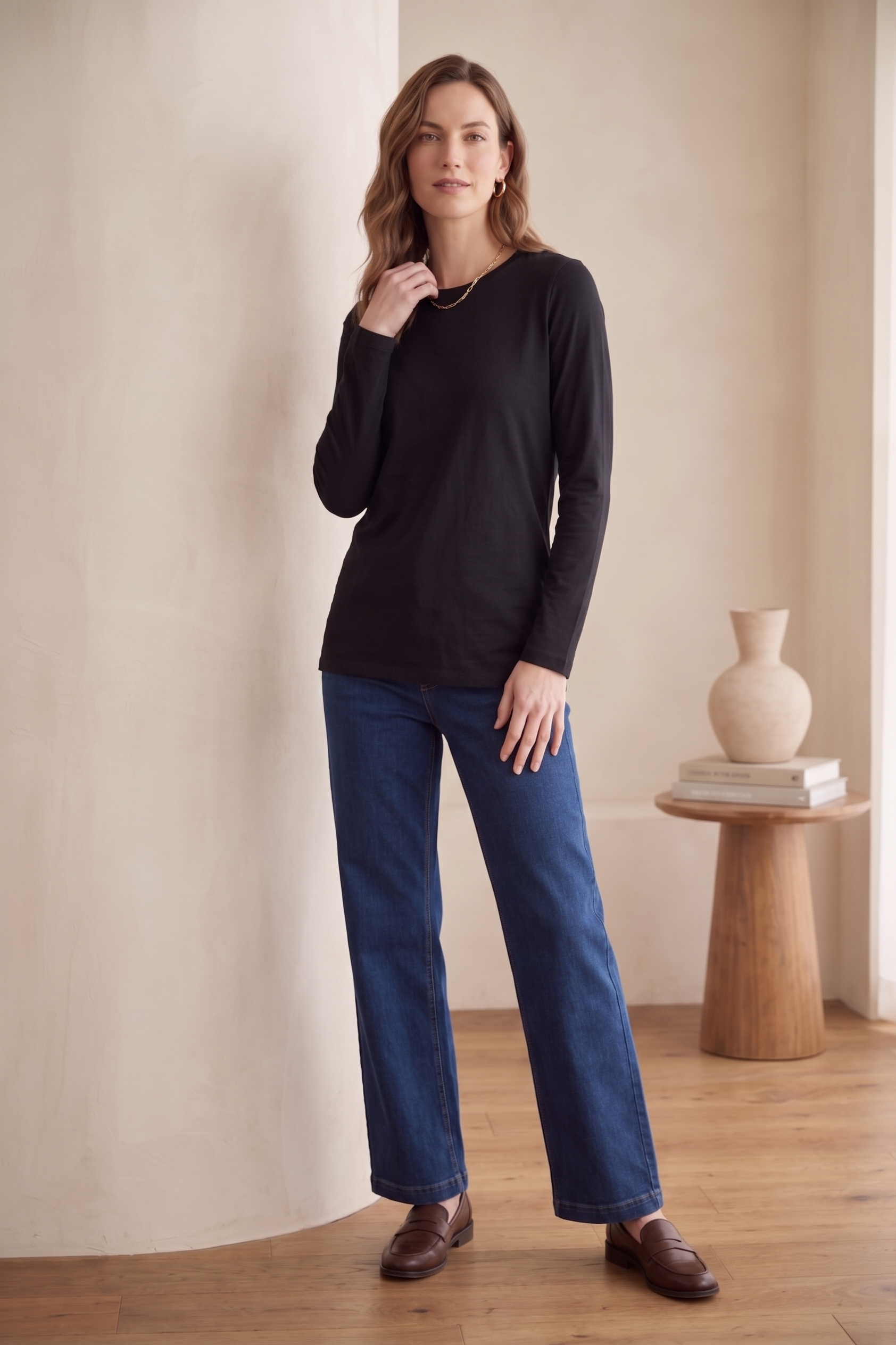 #705 Premium L/S Crew Neck Top | Jersey Knit Collection