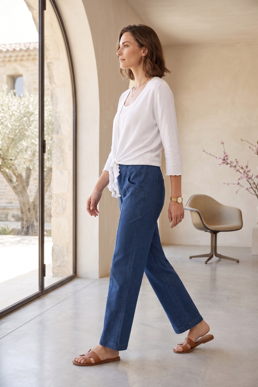 #5725 Relax Ankle Pant - 100% Cotton Slub French Terry
