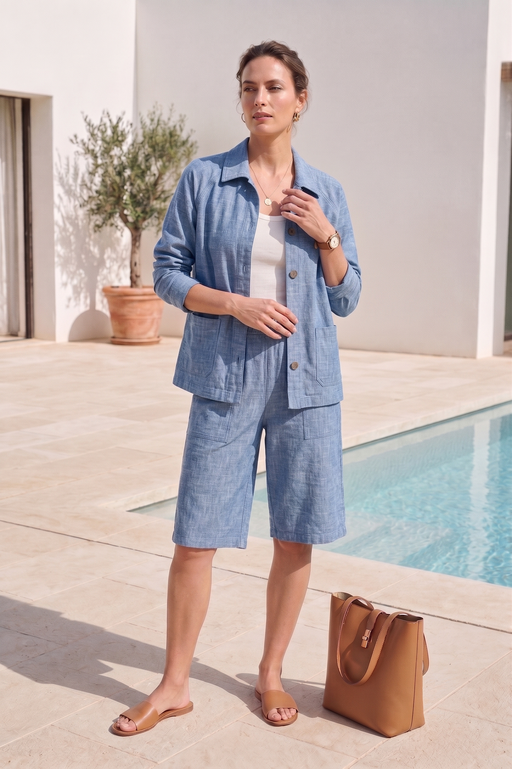 #D72 L/S Stitching Jean Jacket | Wild Palms Collection (Wholesale Pre-Pack)