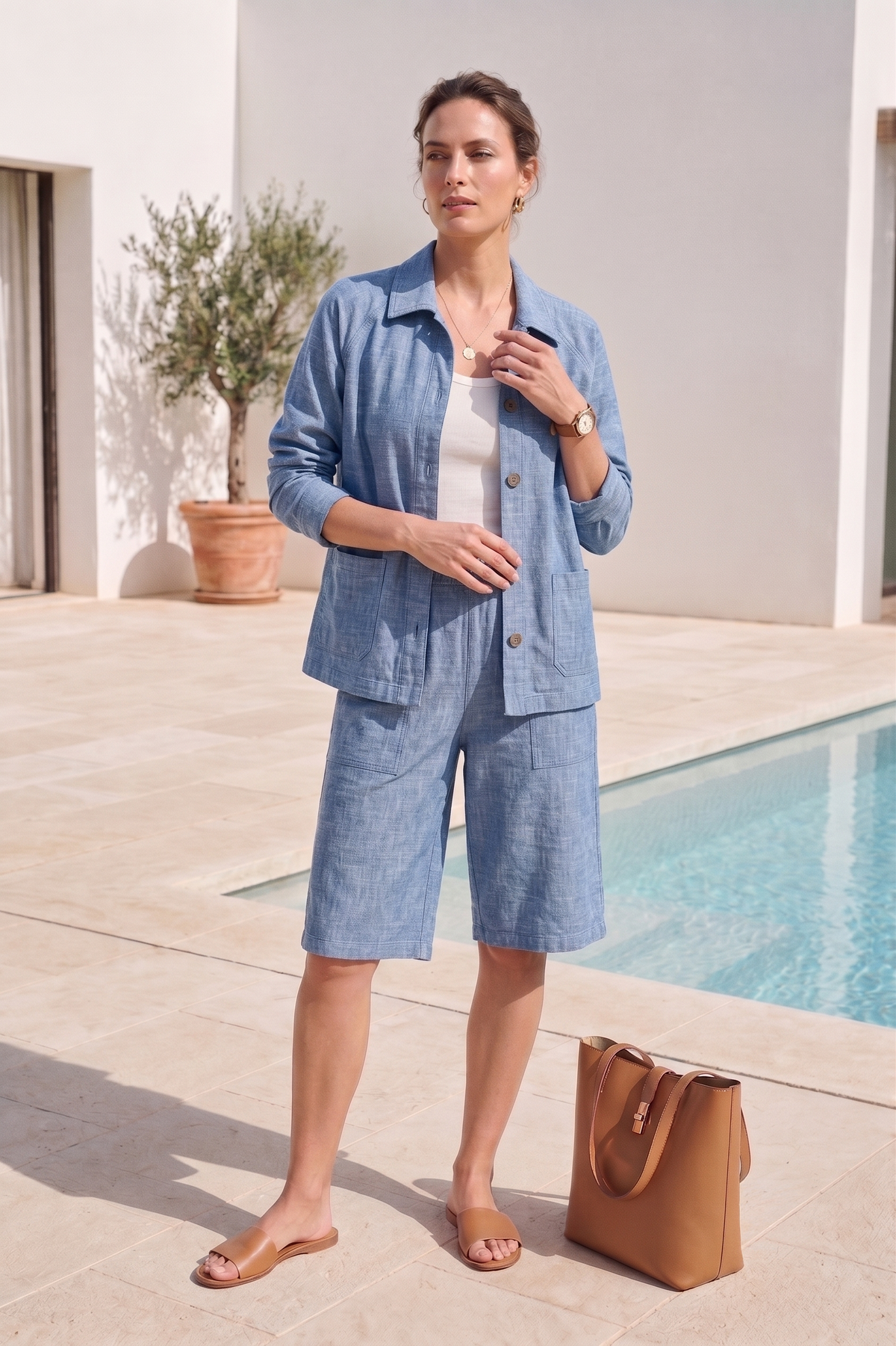 #D72 L/S Stitching Jean Jacket | Wild Palms Collection (Wholesale Pre-Pack)