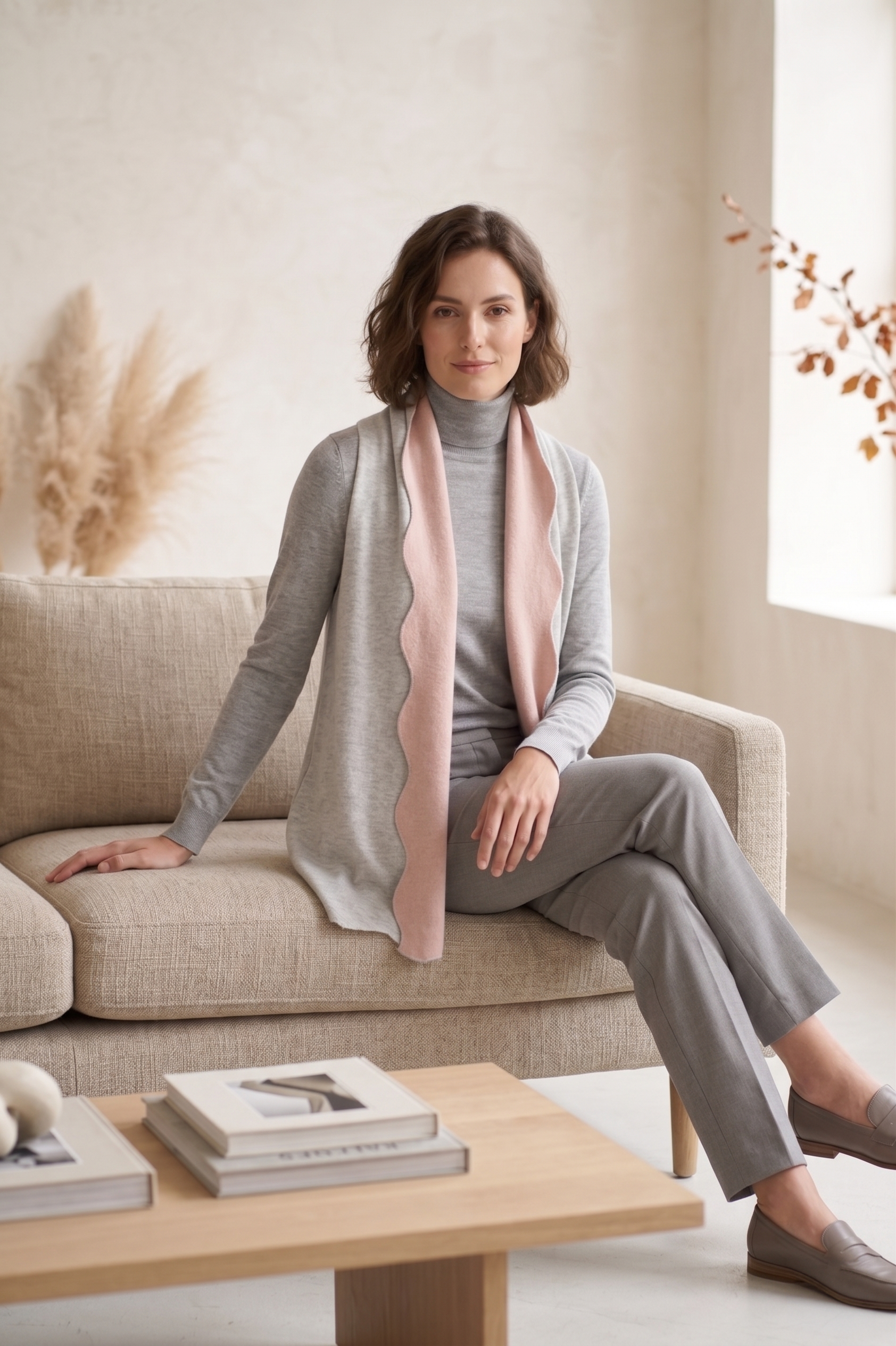 Double Face Scallop Scarf & Travel Wrap – SF02