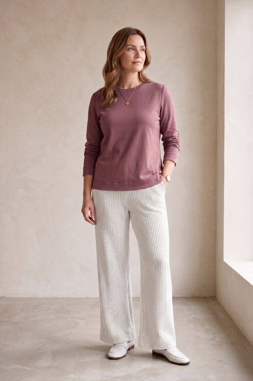 #705 Essential L/S Crew Neck Top in 100% Cotton Jersey