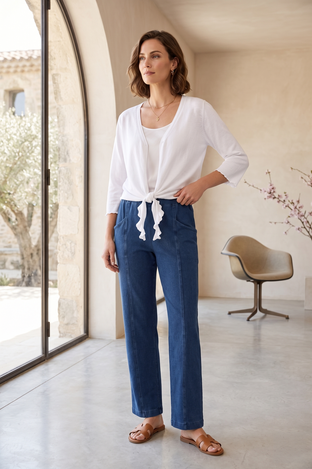 #5725 Relax Ankle Pant - 100% Cotton Slub French Terry
