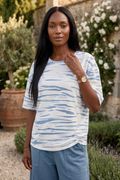 #J33 Elbow Slv. Wavy Print Top | Wild Palms Collection (Wholesale Pre-Pack)