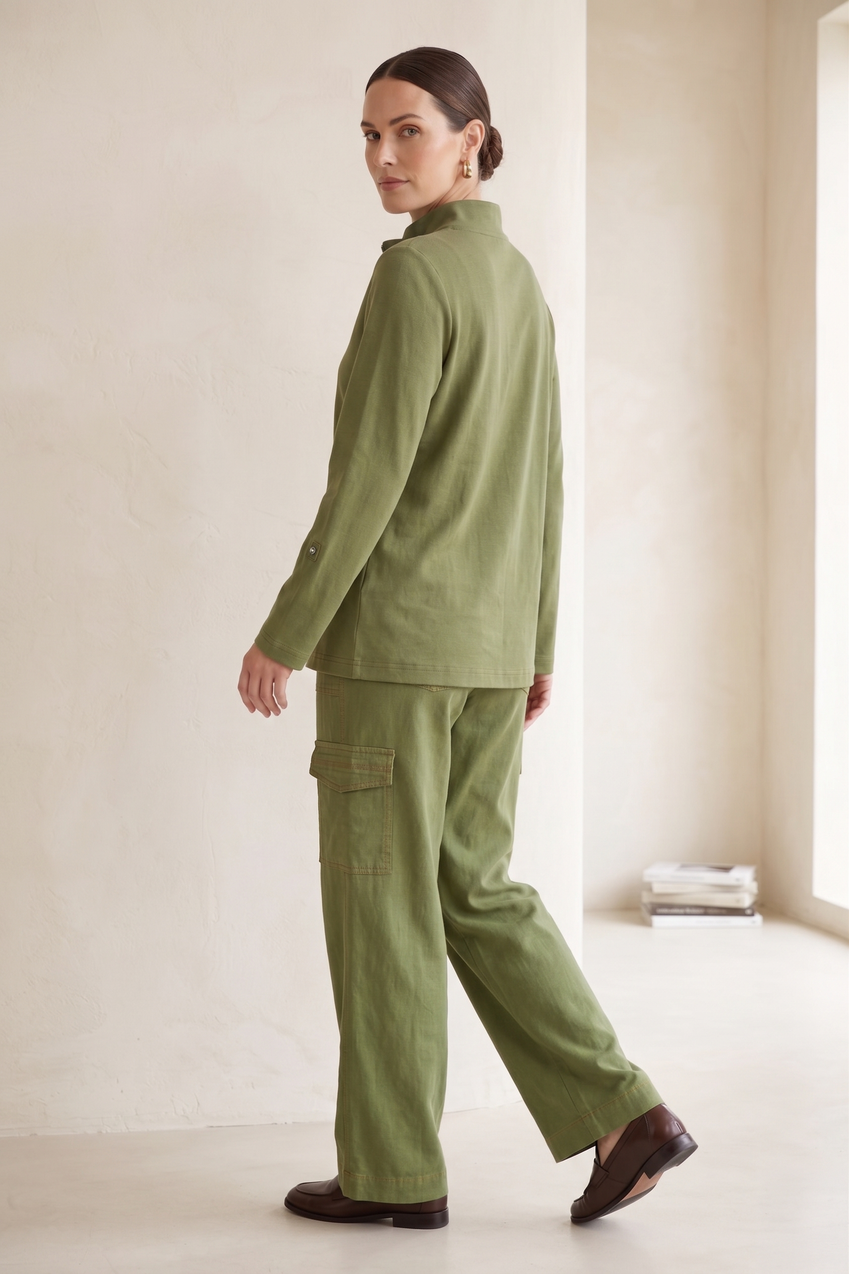 Premium Bracelet Sleeve Quarter-Zip Jersey Pullover - Cotton Spandex (#D38)