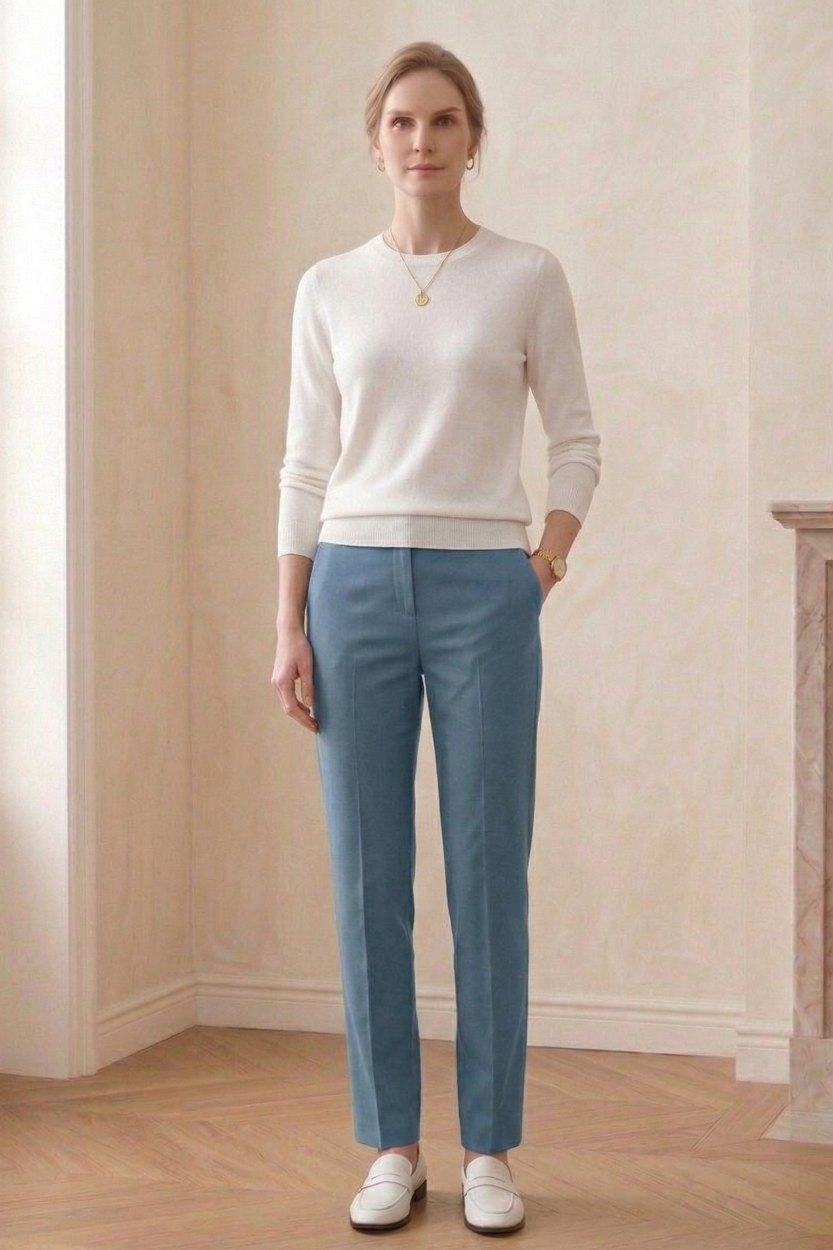 #5742 Stretch French Terry Slim Pants