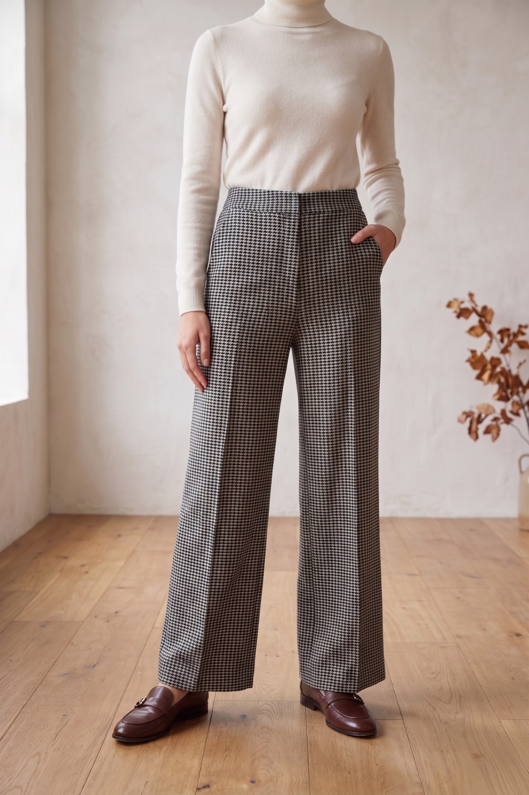 Premium Waffle Knit Wide Leg Pants | Wholesale Style #W09