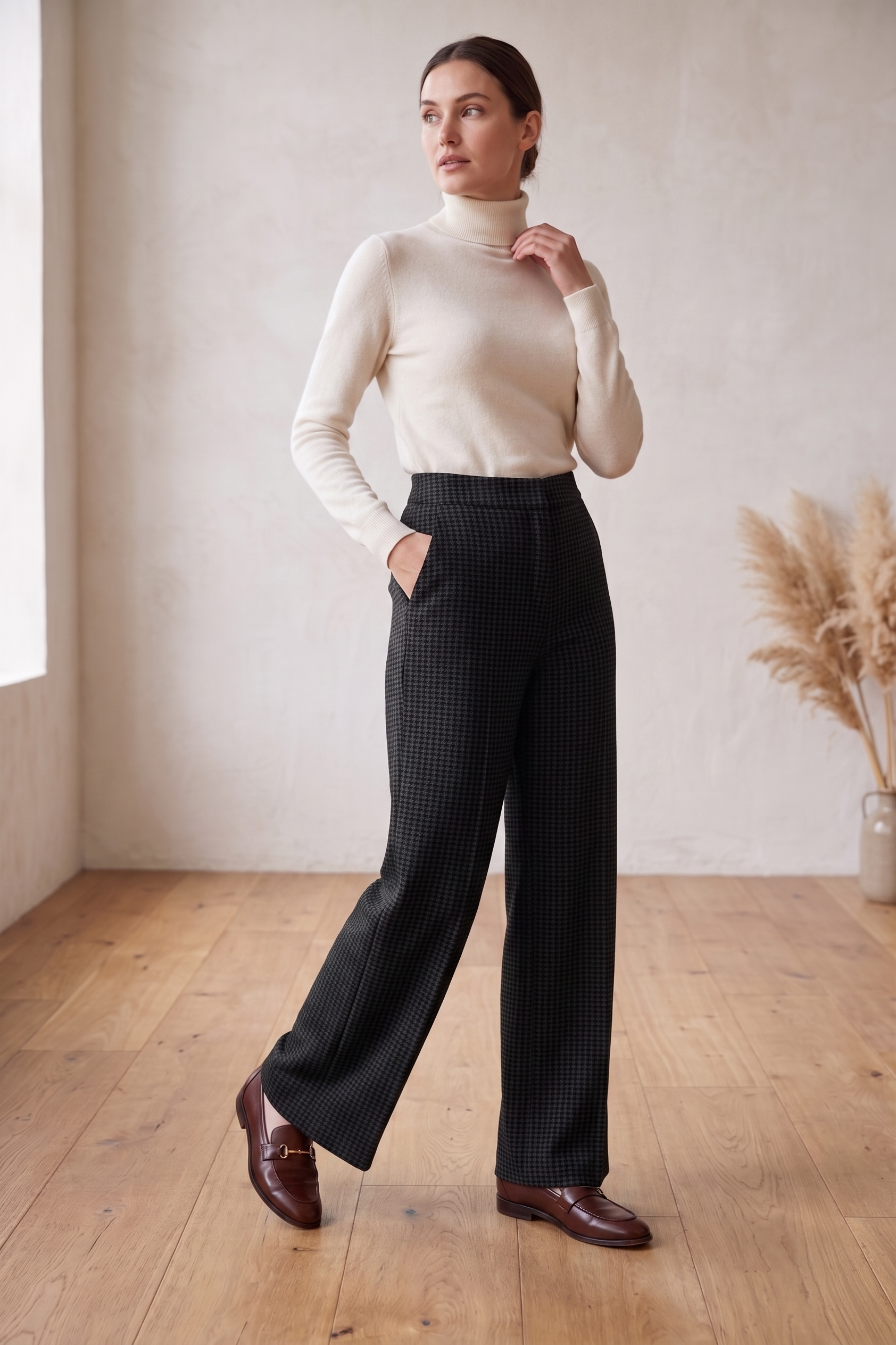 Premium Waffle Knit Wide Leg Pants | Wholesale Style #W09