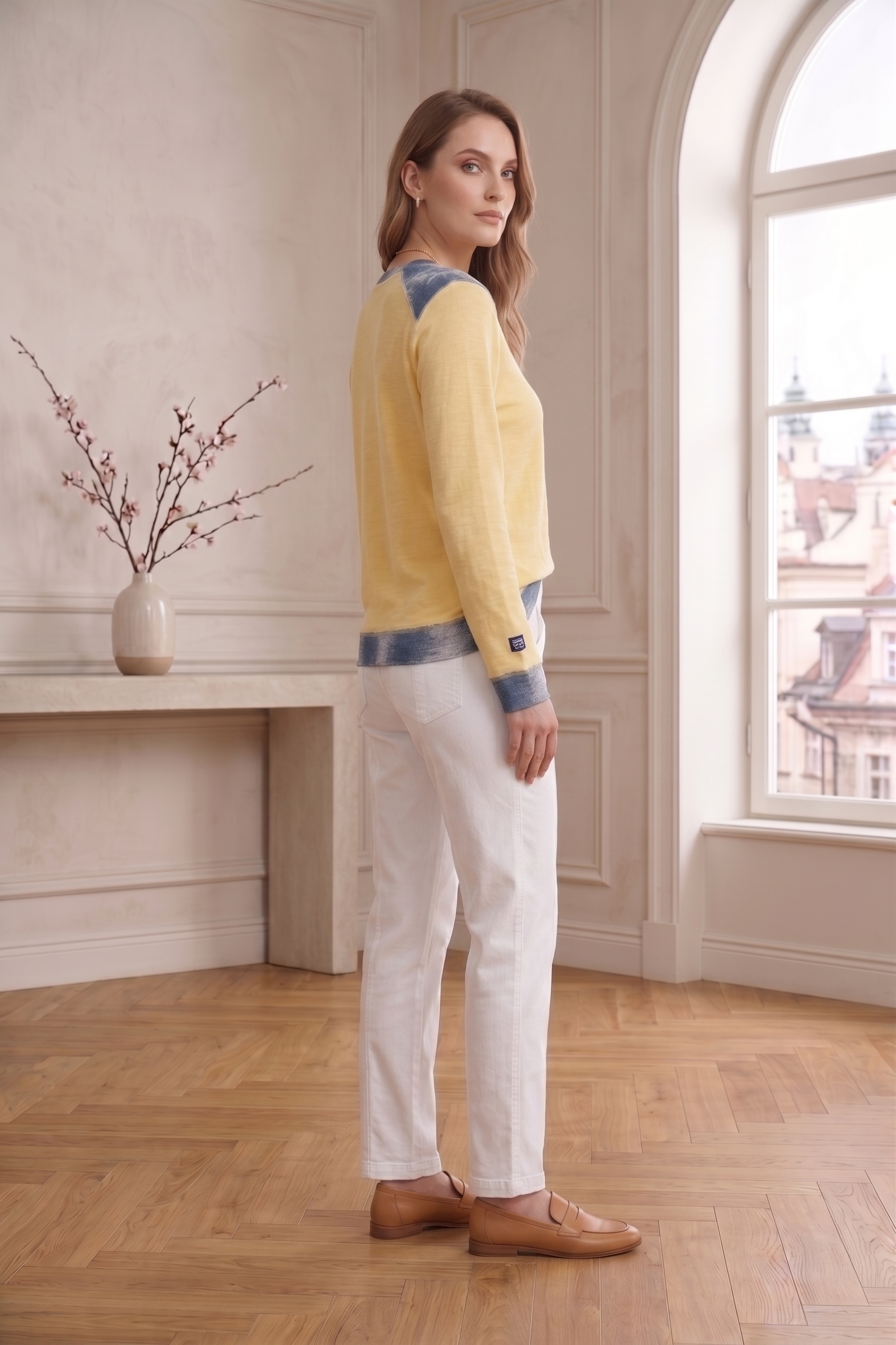 Wholesale Style #8302 | L/S Color Block Pullover - 100% Cotton Slub French Terry