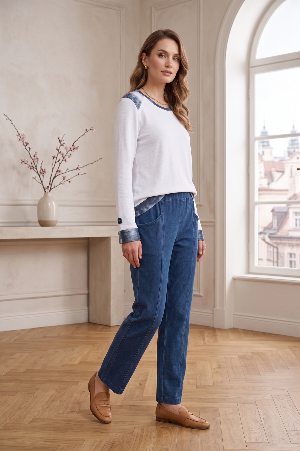 Wholesale Style #8302 | L/S Color Block Pullover - 100% Cotton Slub French Terry