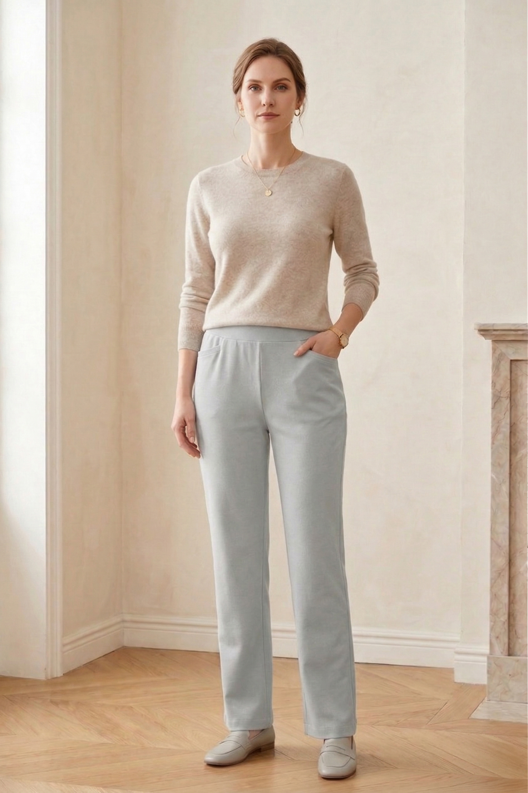 #5742 Stretch French Terry Slim Pants