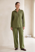 Premium Bracelet Sleeve Quarter-Zip Jersey Pullover - Cotton Spandex (#D38)