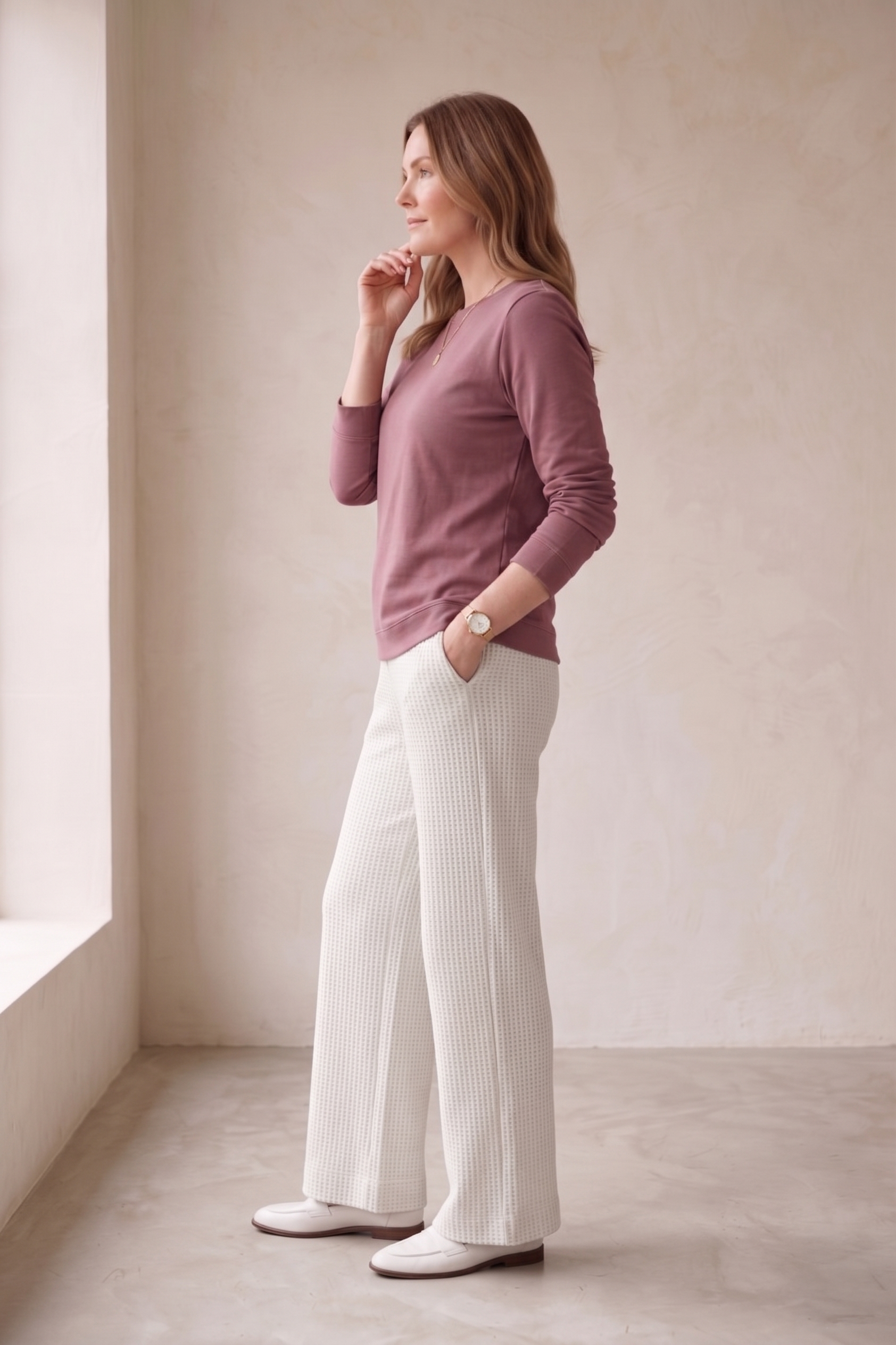 #705 Essential L/S Crew Neck Top in 100% Cotton Jersey