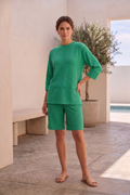 Wild Palms #8318 ¾ Sleeve Roll Neck Top (Wholesale)