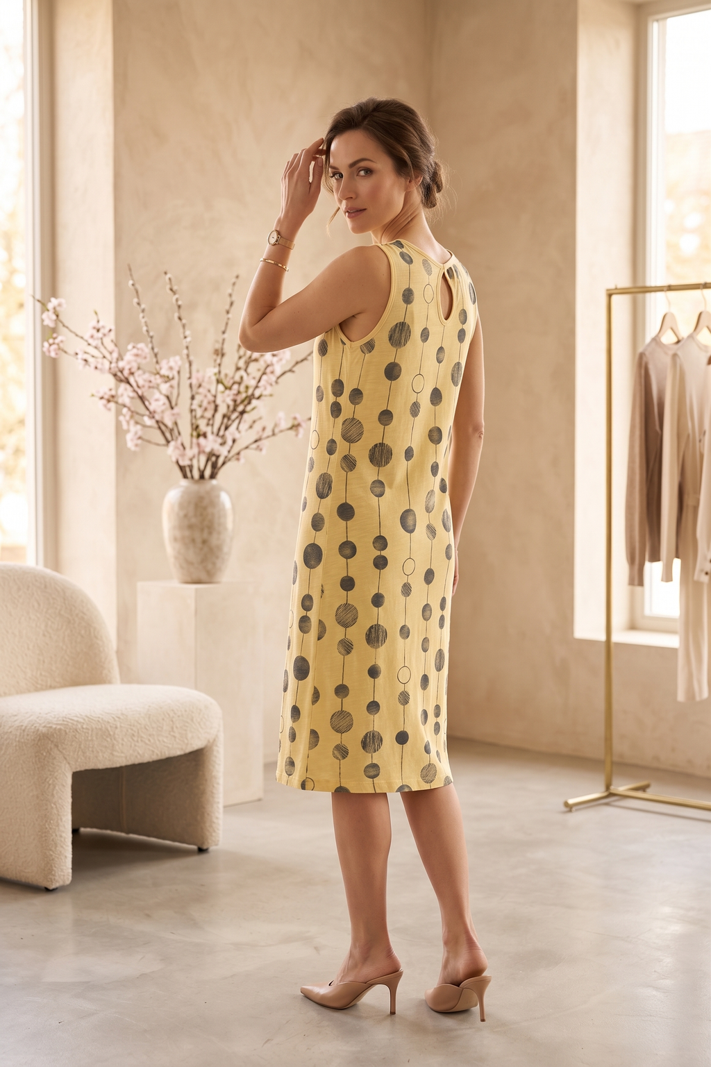 Wholesale Style #2701: Dotted Sun Dress | 100% Cotton Slub Jersey