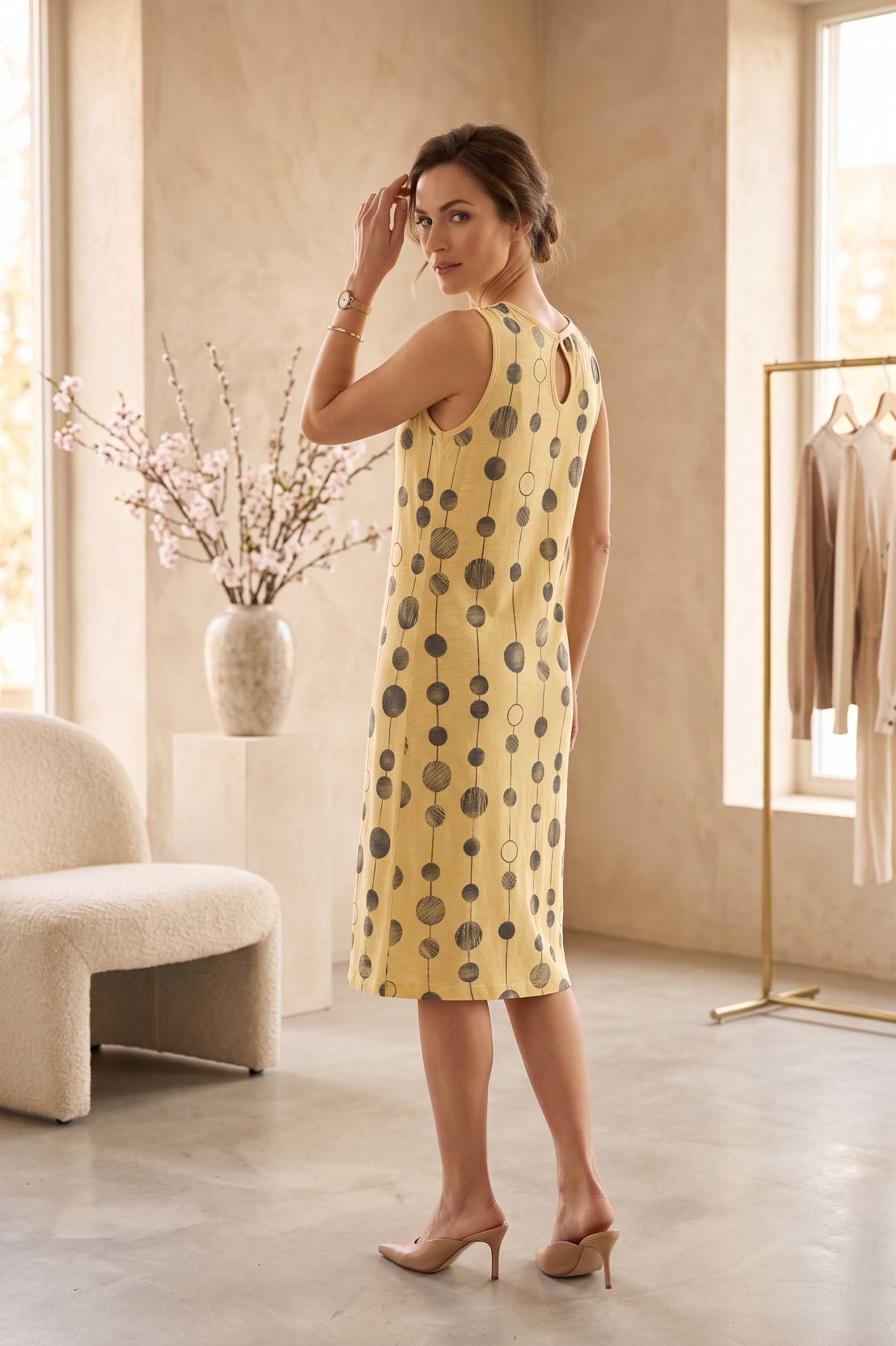 Wholesale Style #2701: Dotted Sun Dress | 100% Cotton Slub Jersey