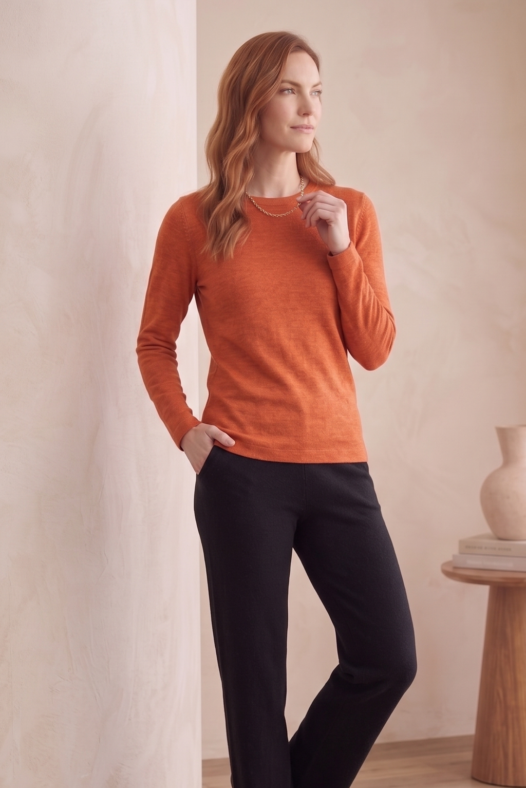 #705 Premium L/S Crew Neck Top | Jersey Knit Collection