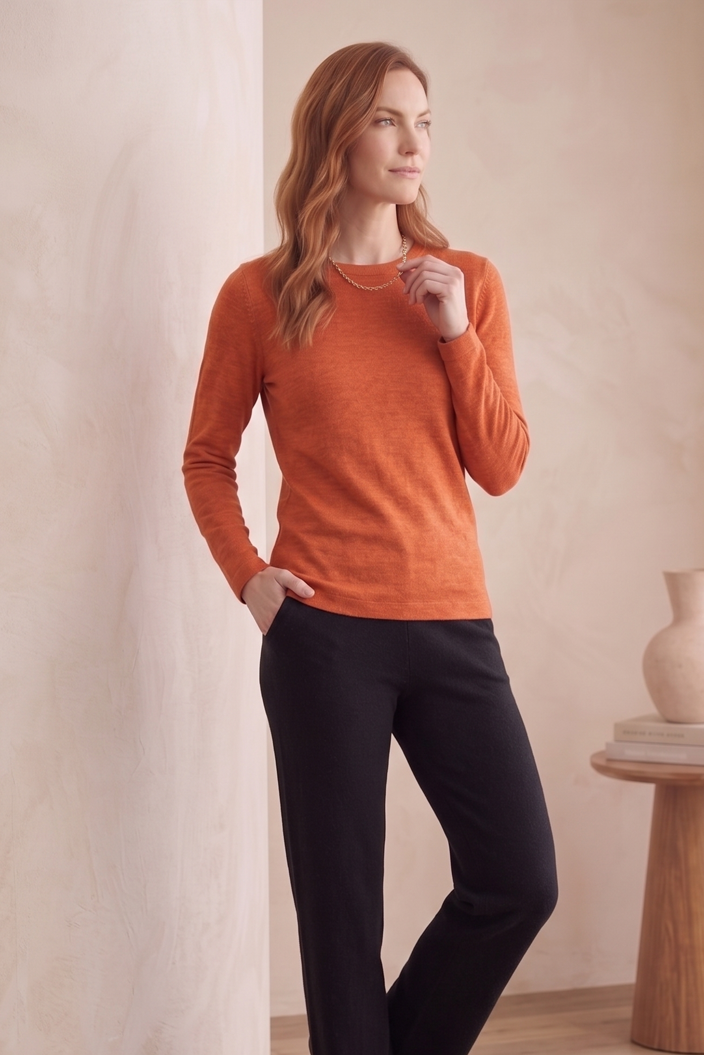 #705 Premium L/S Crew Neck Top | Jersey Knit Collection