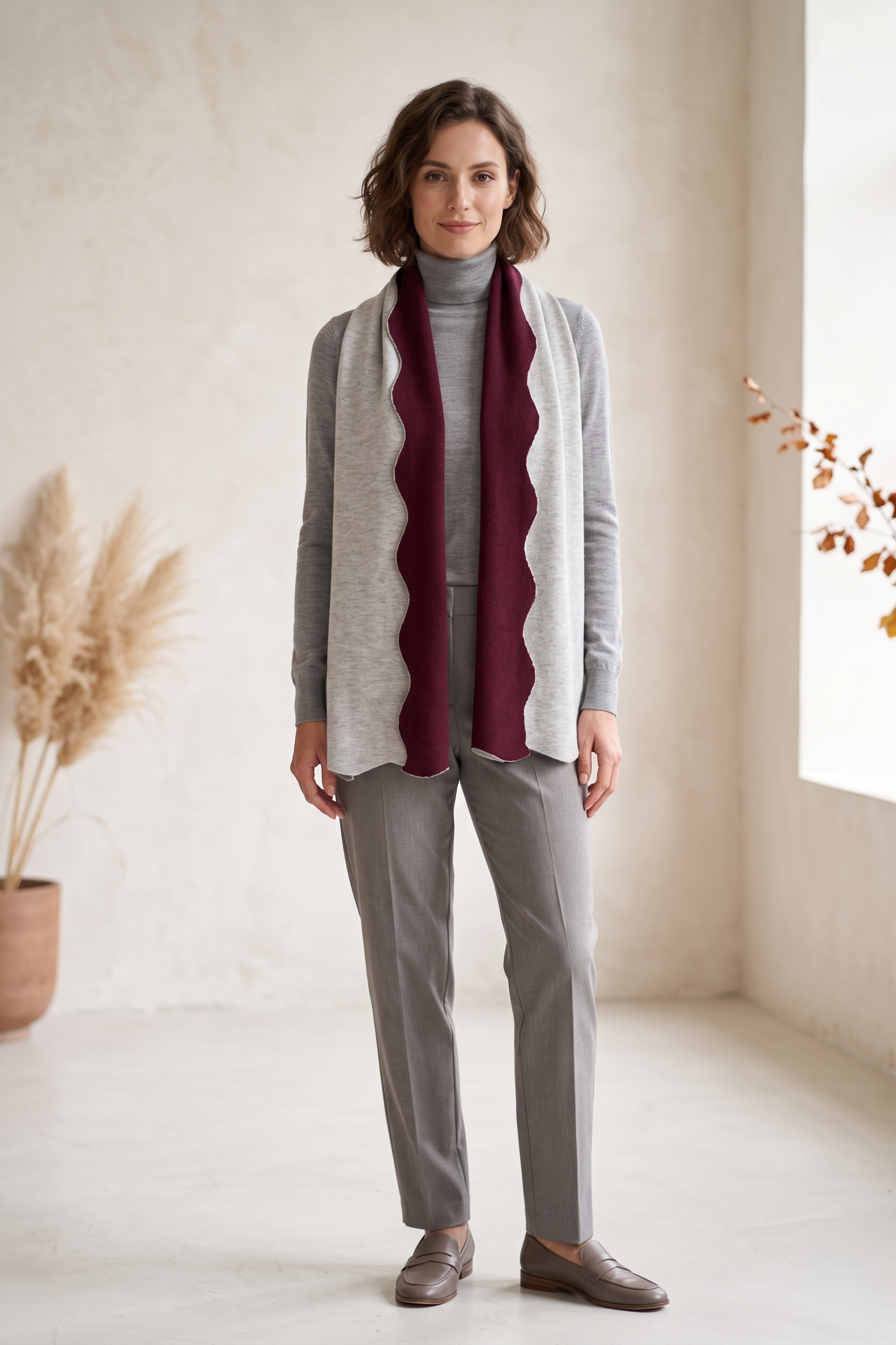 Double Face Scallop Scarf & Travel Wrap – SF02