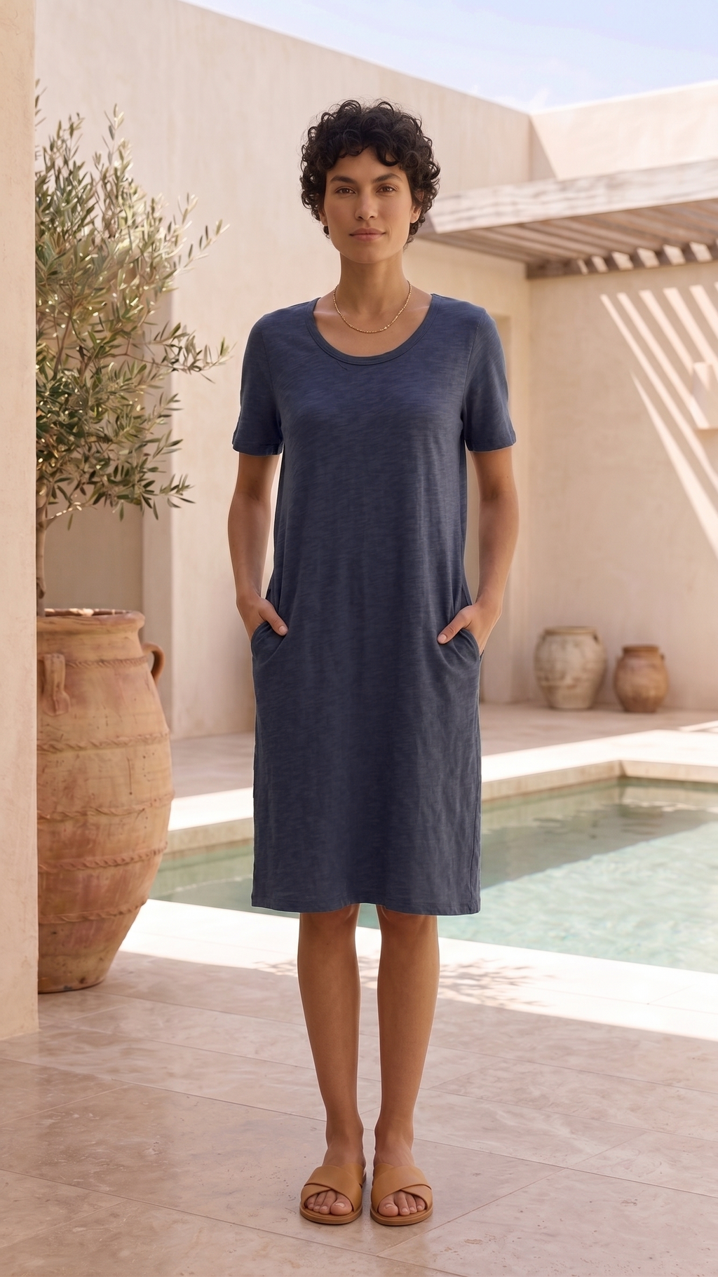 Wild Palms #2703S Short Sleeve Side Pocket Dress - 100% Cotton (Wholesale)