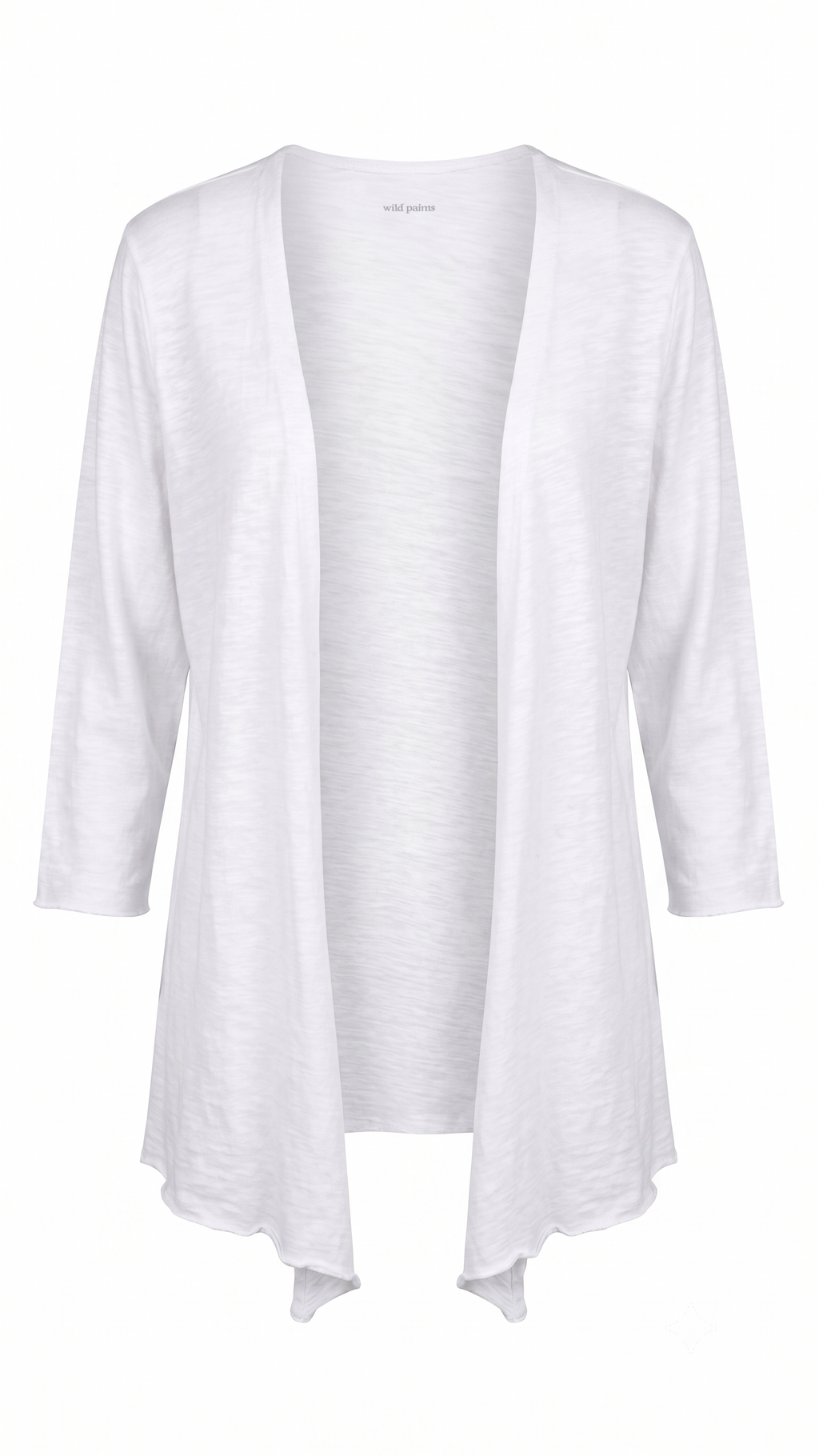 Style #1266|Wholesale 100% Cotton Slub Jersey ¾ Sleeve Shrug - White
