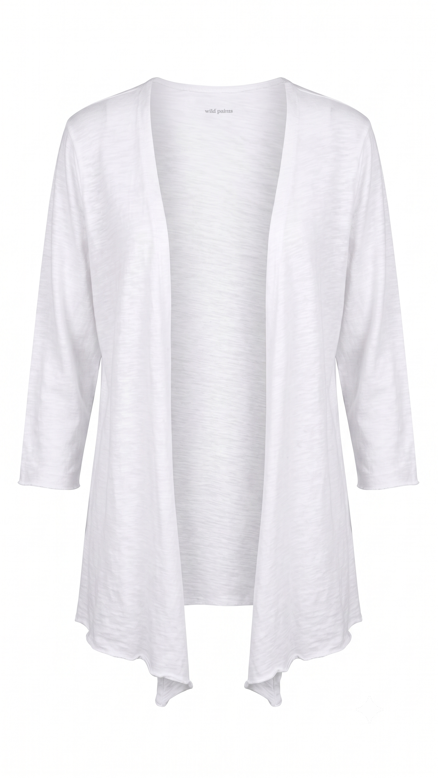 Style #1266|Wholesale 100% Cotton Slub Jersey ¾ Sleeve Shrug - White