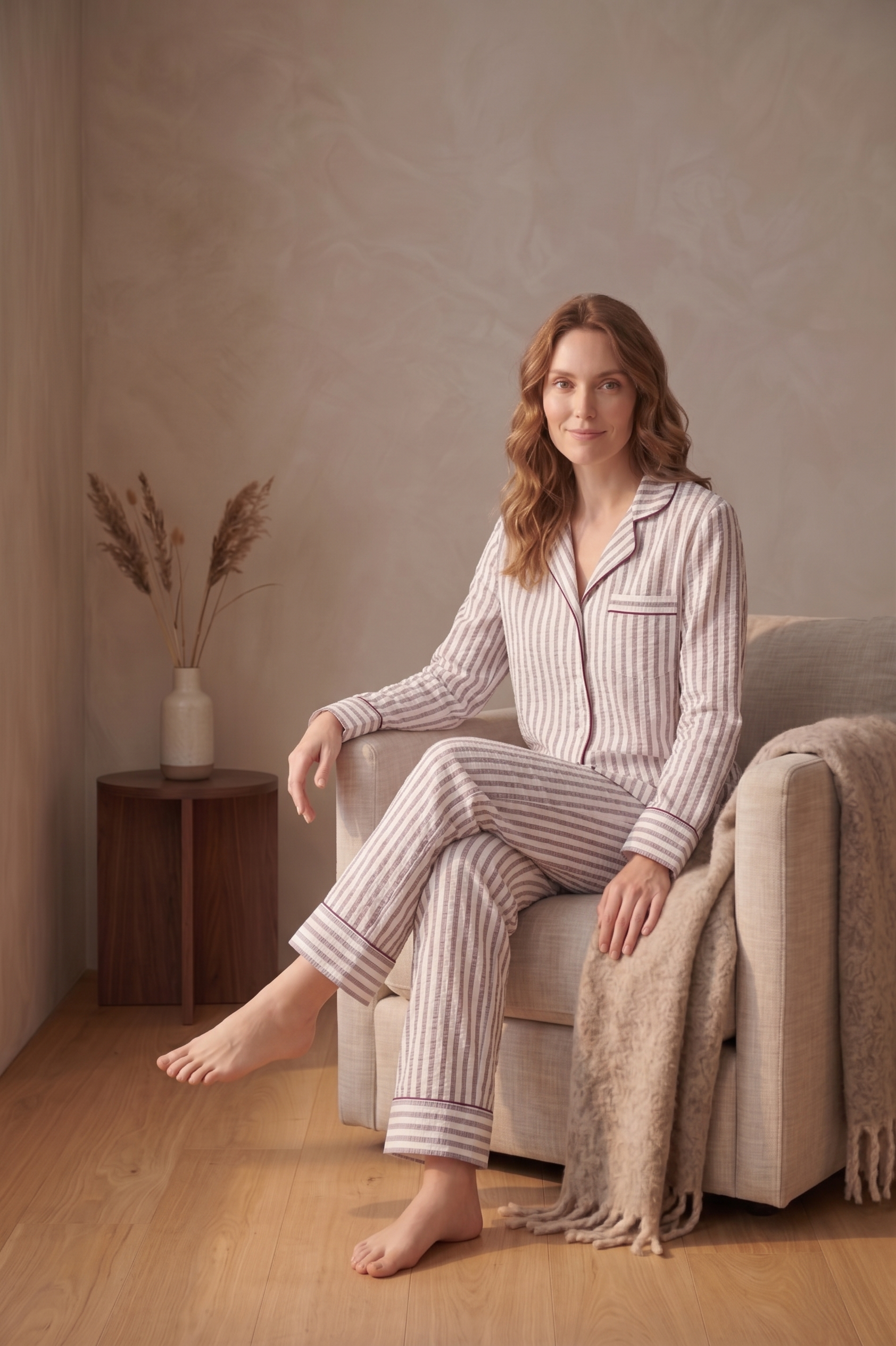 PJ73 Luxe Stripe Pajama Set | Premium Cotton Stretch French Terry