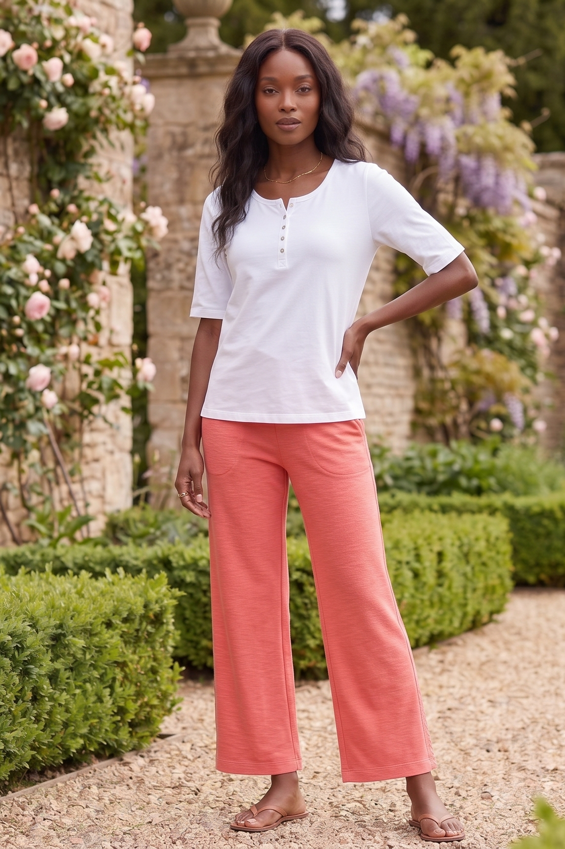 #FT55 | Lace Trim Capri