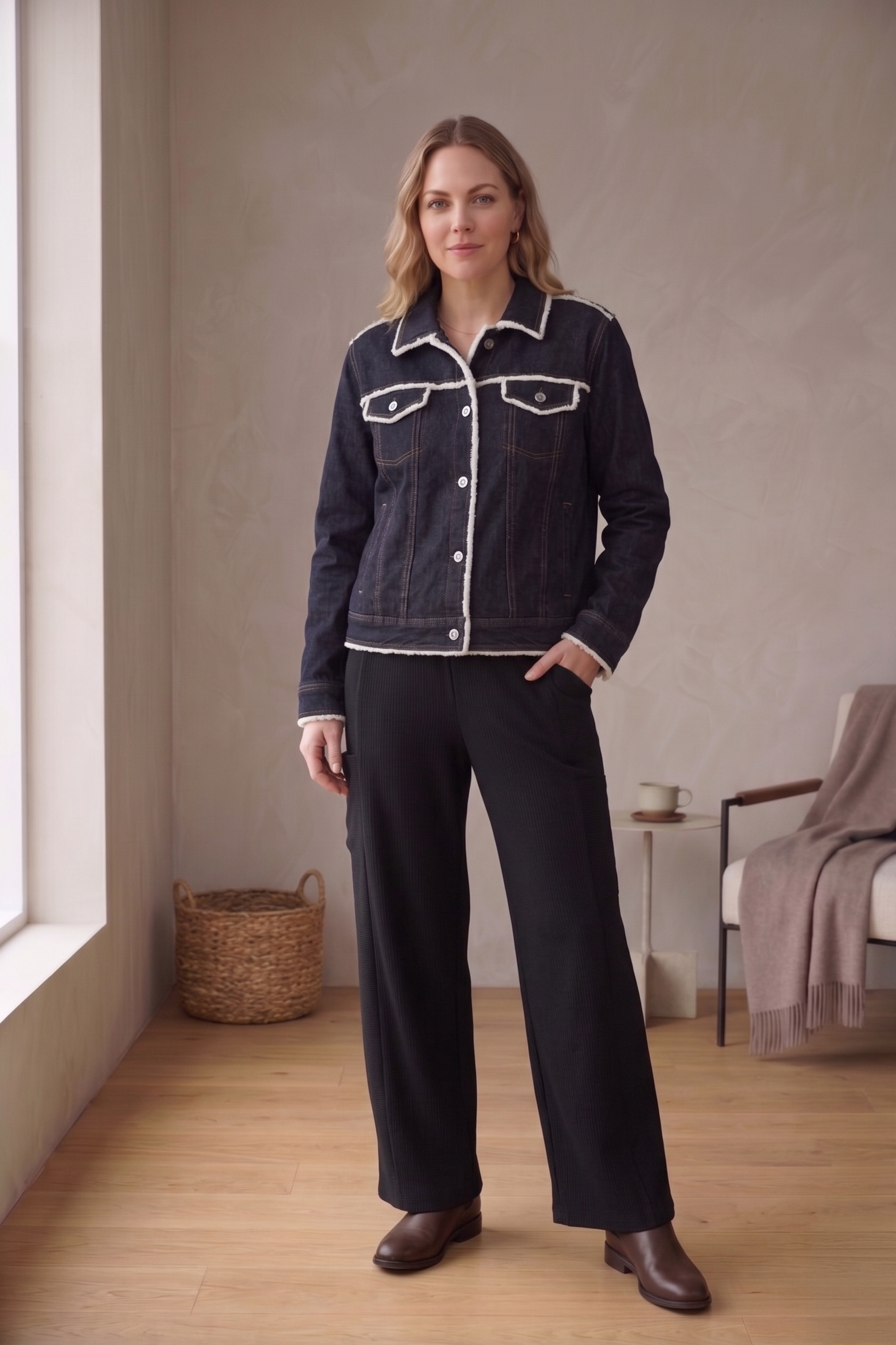 Product Title The #D48 Fringe-Edge Stretch Denim Jacket — Comfort Meets Bohemian Edge