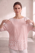 Style #1715-Wild Palms Wholesale Women's 100% Cotton Dolman Sleeve Geo Top
