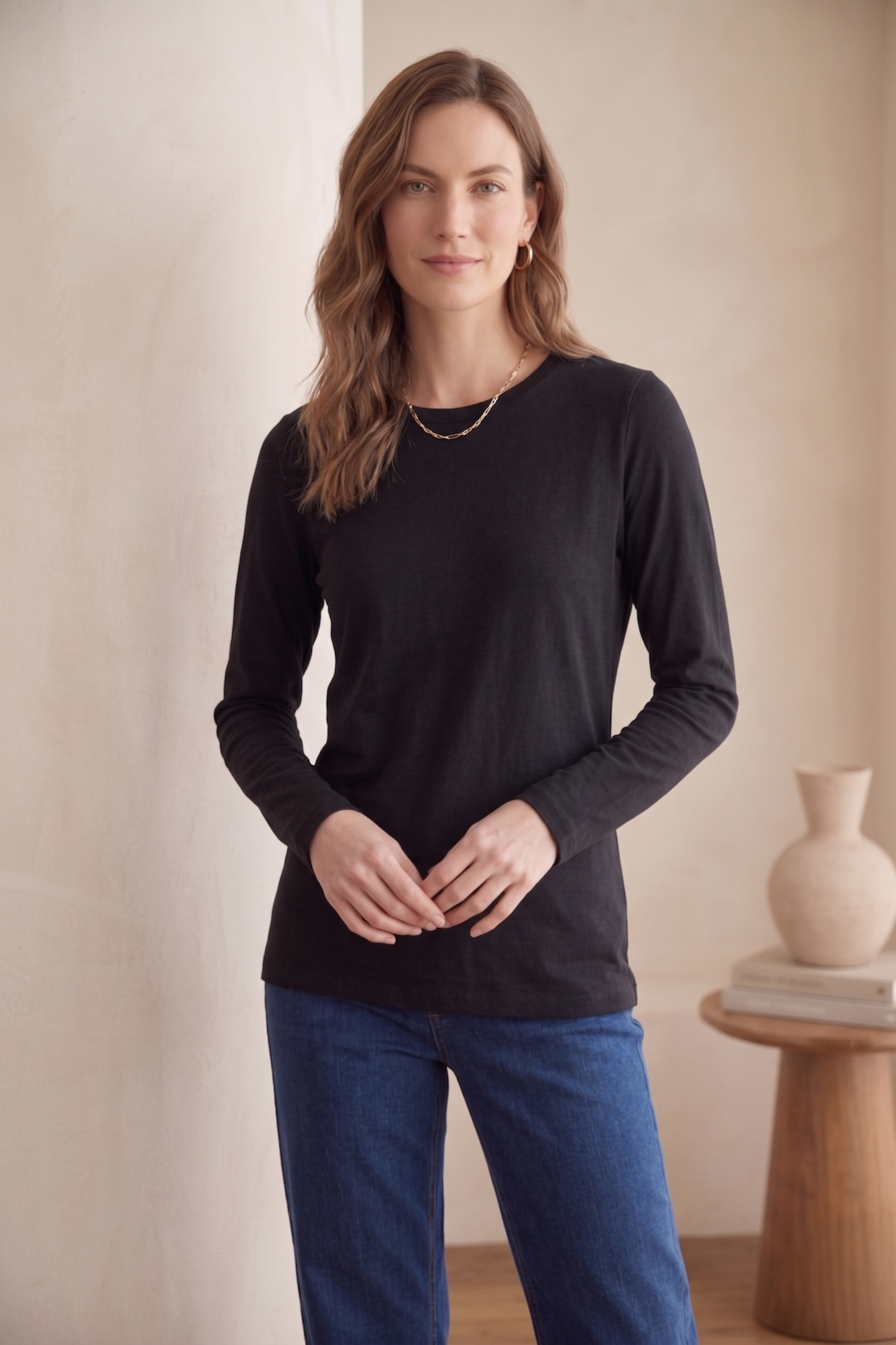#705 Premium L/S Crew Neck Top | Jersey Knit Collection