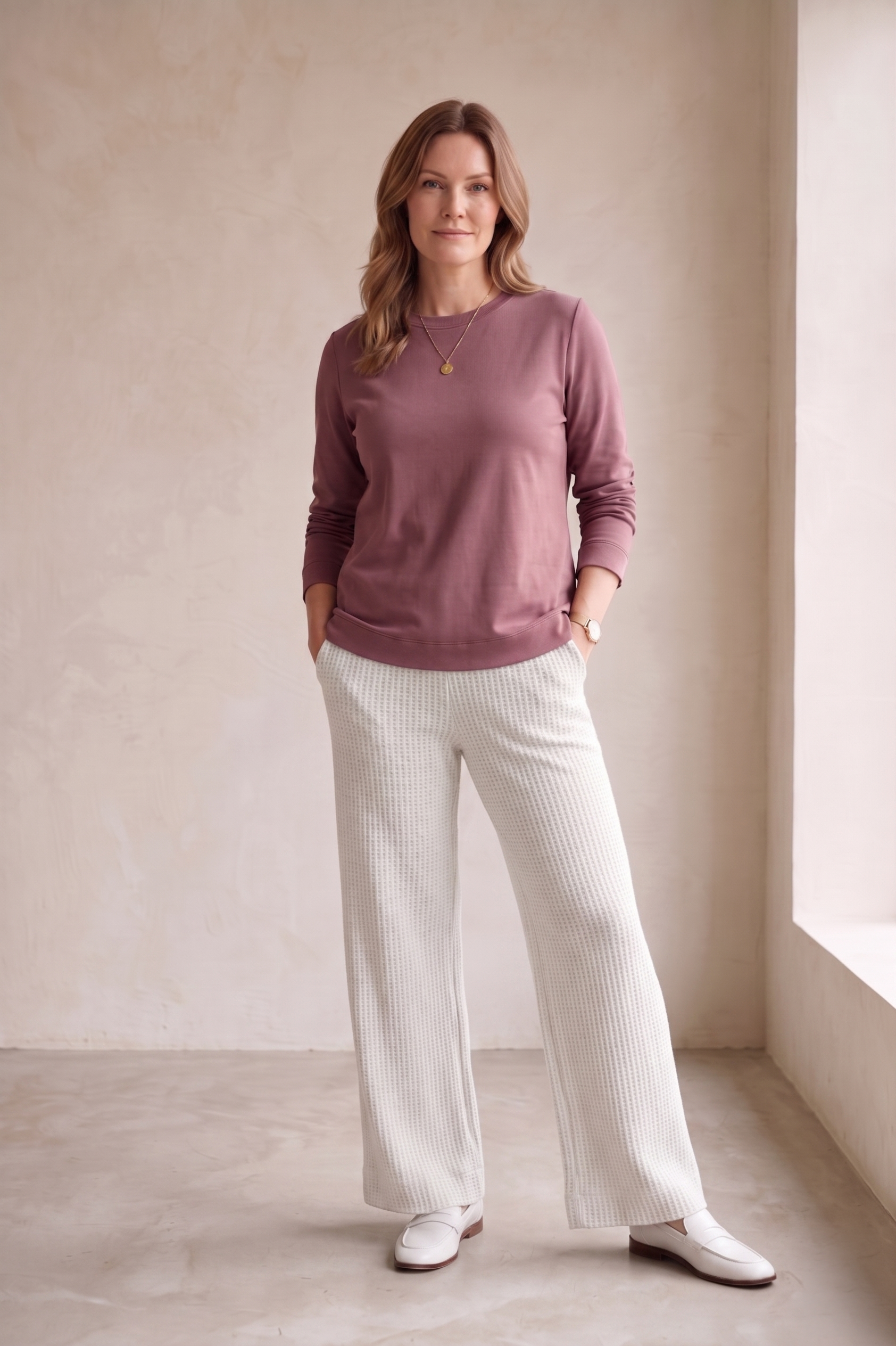 #705 Essential L/S Crew Neck Top in 100% Cotton Jersey