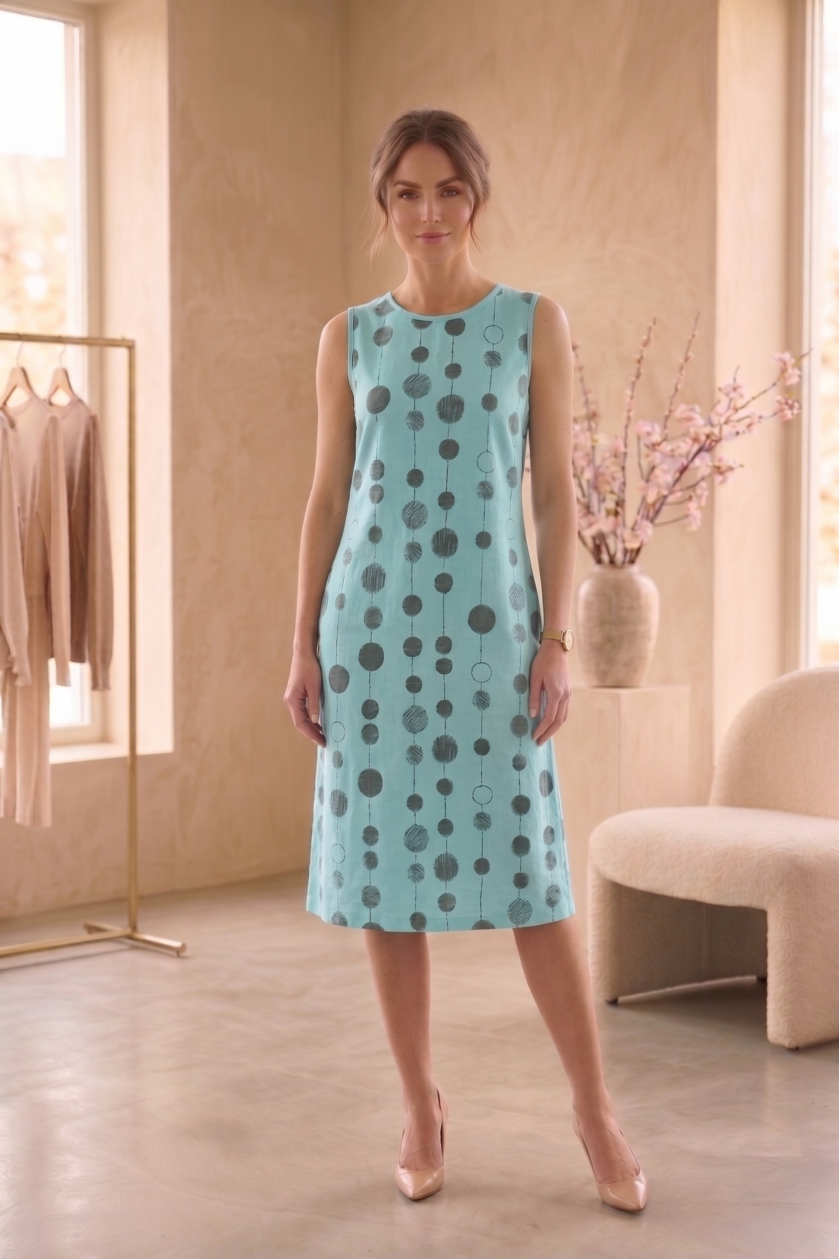 Wholesale Style #2701: Dotted Sun Dress | 100% Cotton Slub Jersey