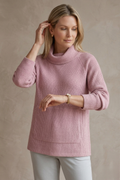 Wild Palms #7762 | Luxe Long Sleeve Cowlneck Top with Kangaroo Pocket